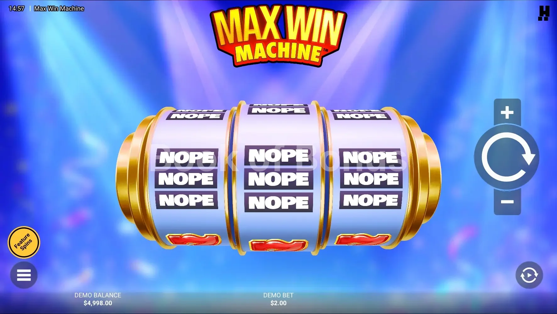 Max Win Machine par Hacksaw Gaming - jeu de base et disposition des rouleaux