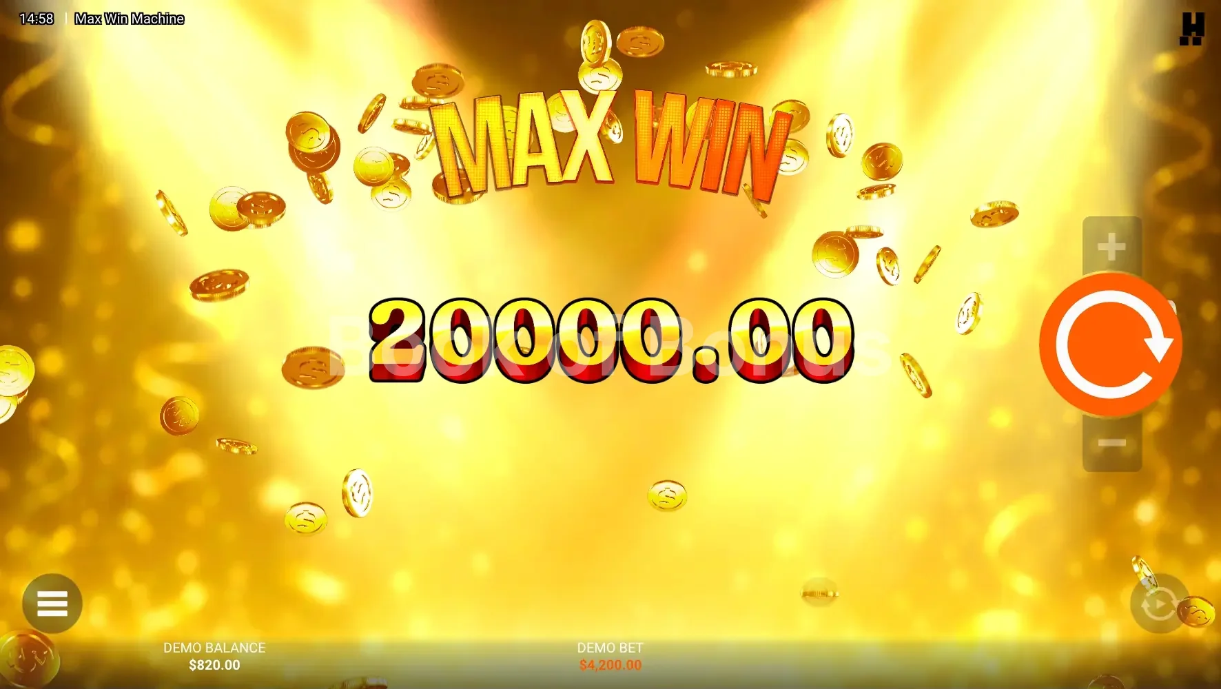 Gros gain sur Max Win Machine