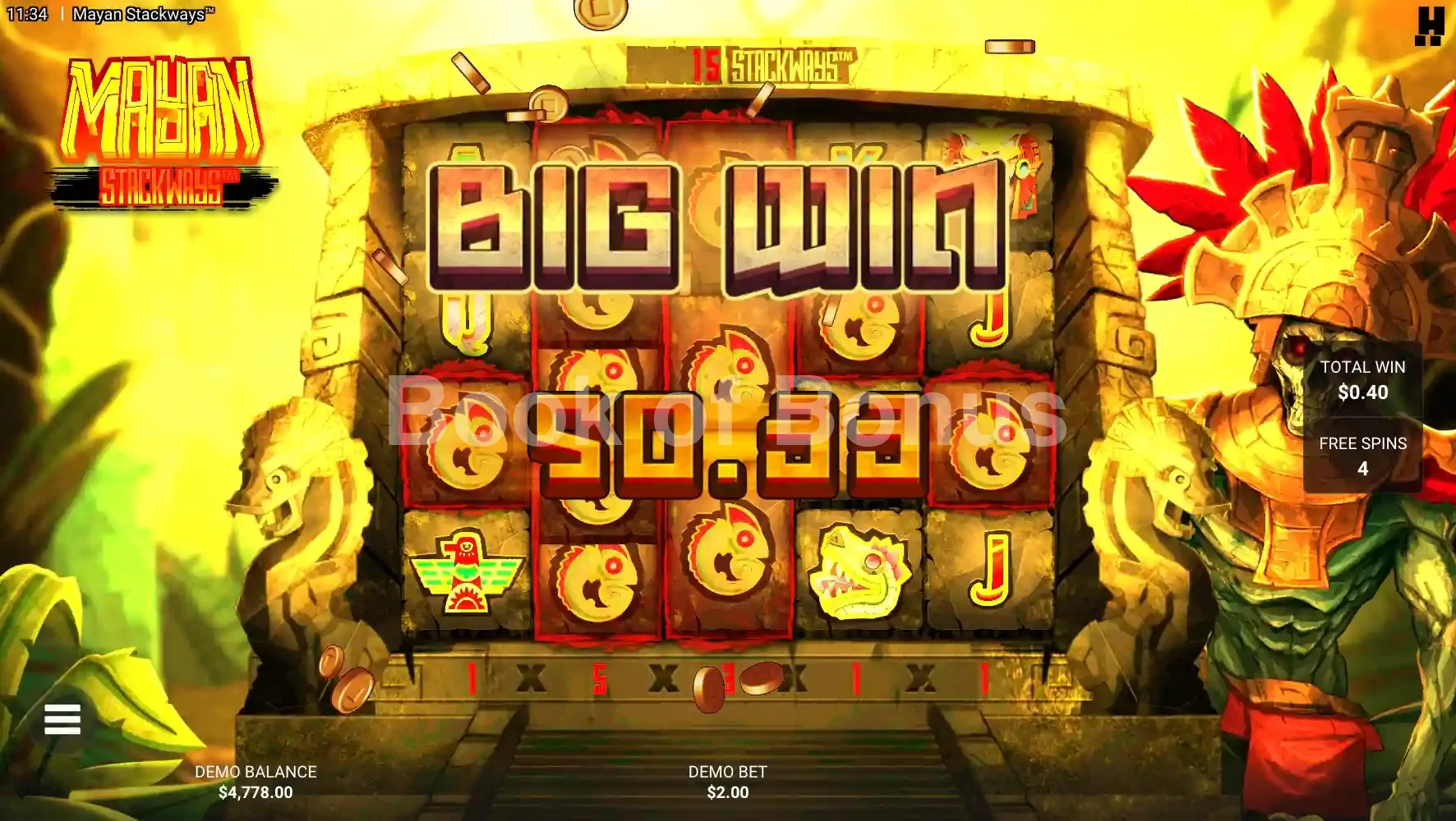 Mayan Stackways par Hacksaw Gaming - gros gain