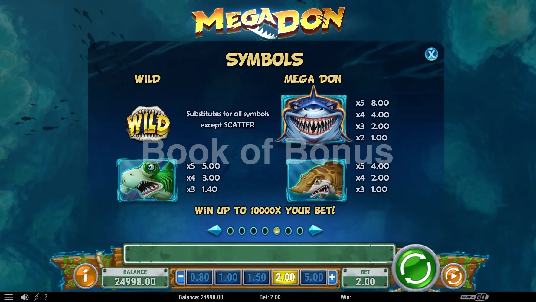 Mega Don par Play'n GO - table des gains et valeurs des symboles