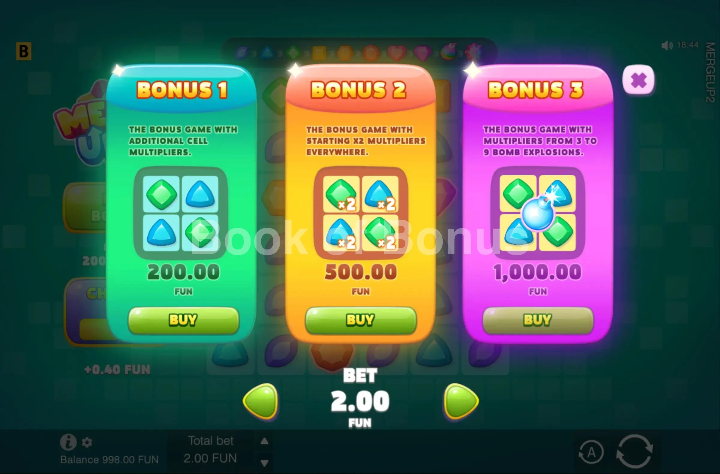 Achat de bonus Merge Up 2