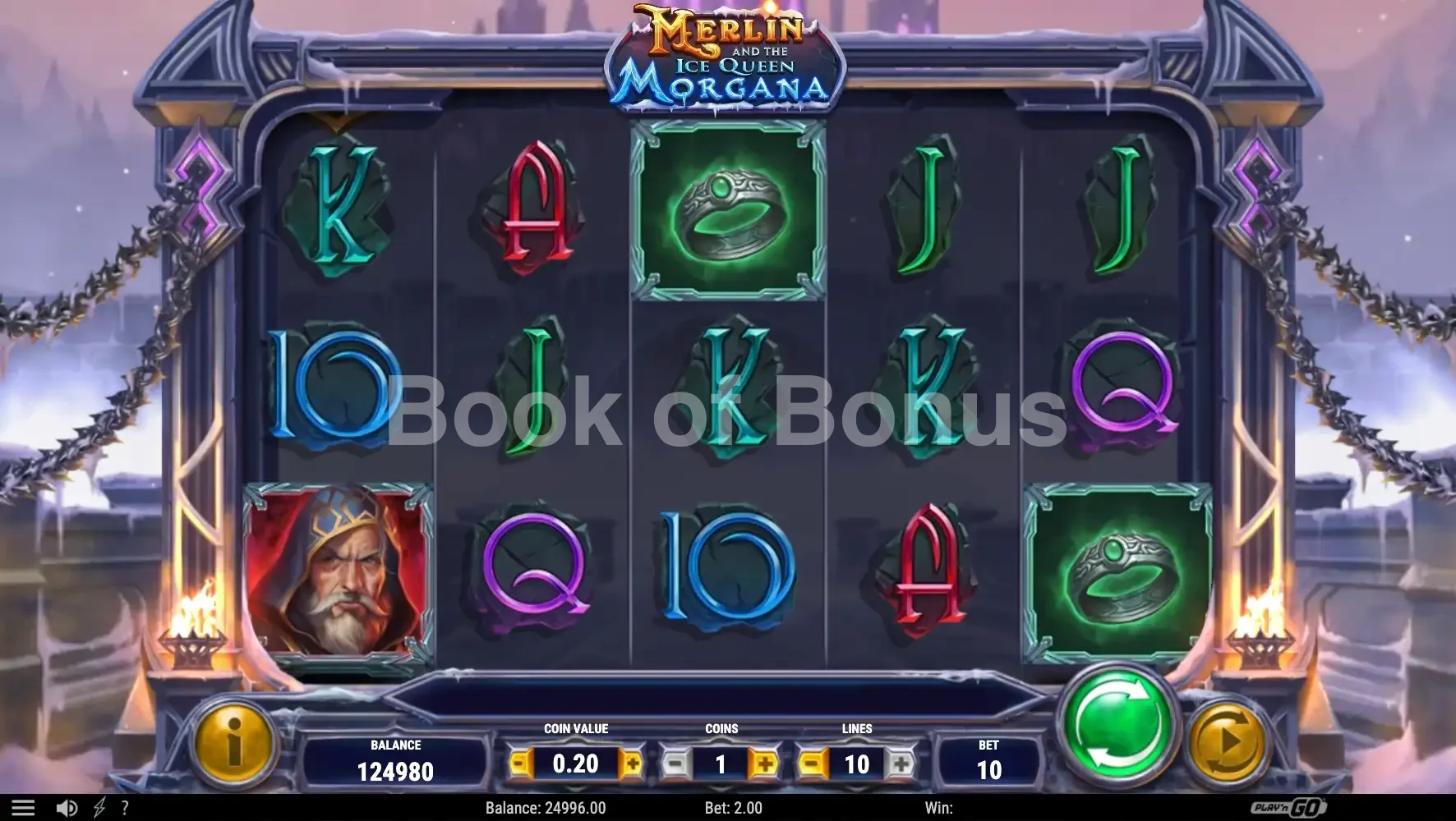 Merlin and the Ice Queen Morgana par Play'n GO - base game 2