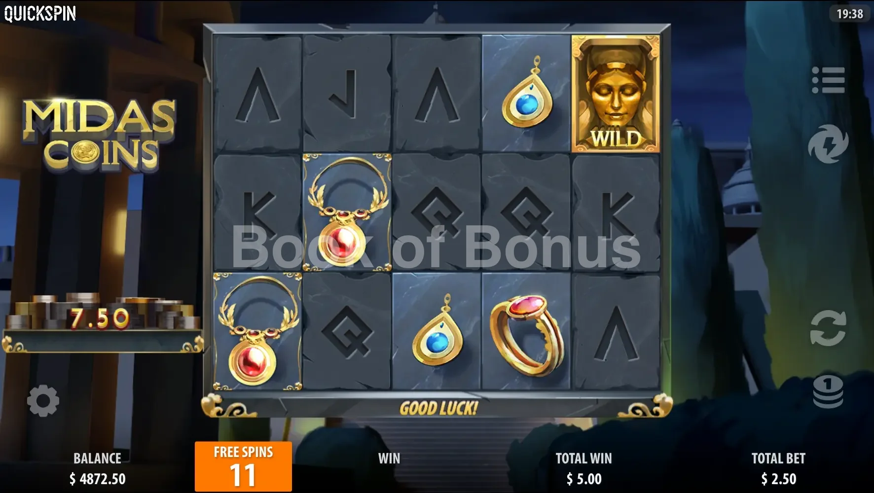 Midas Coins par Quickspin - tours gratuits