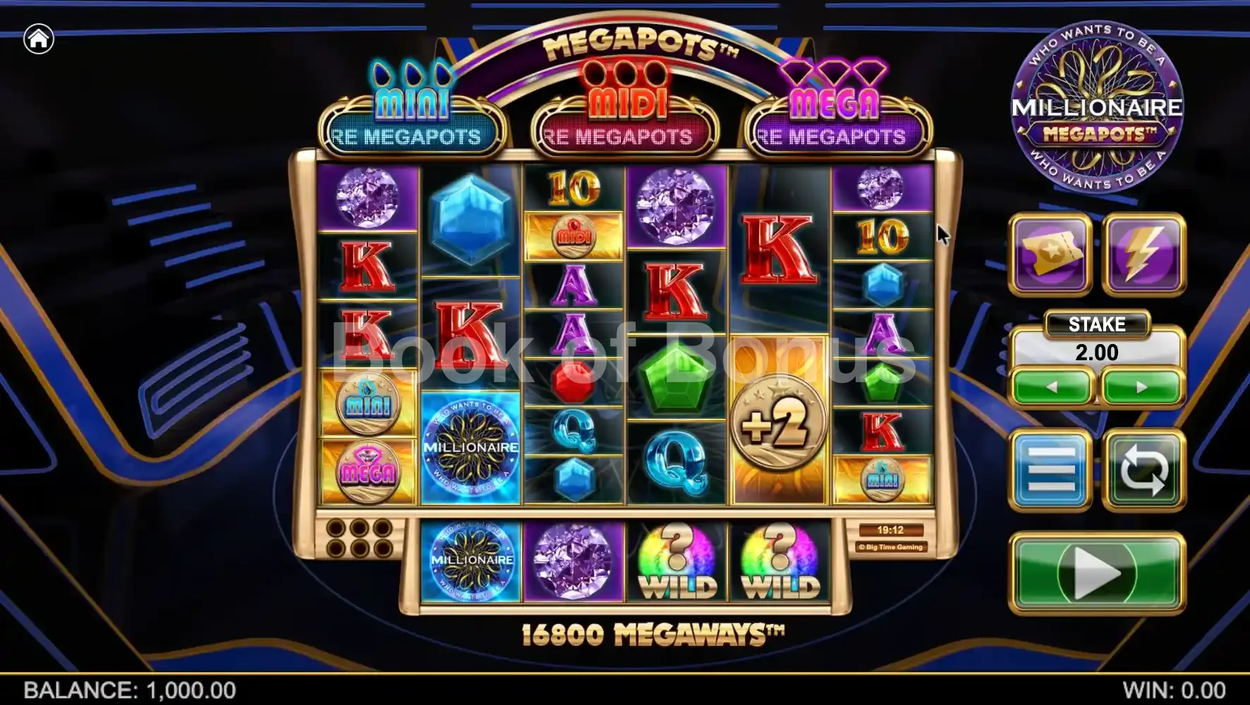 Jeu de base Millionaire Megapots