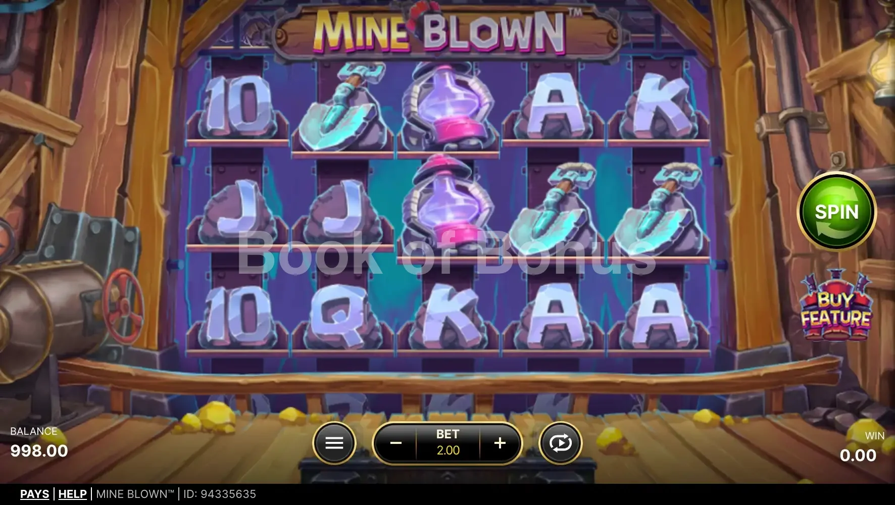 Mine Blown par NetEnt - jeu de base et disposition des rouleaux