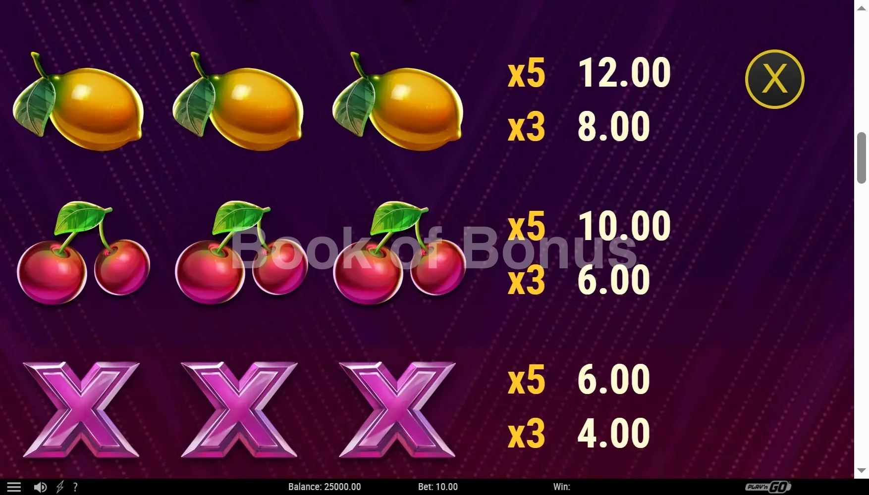 Mirror Joker par Play'n GO - pay table 3