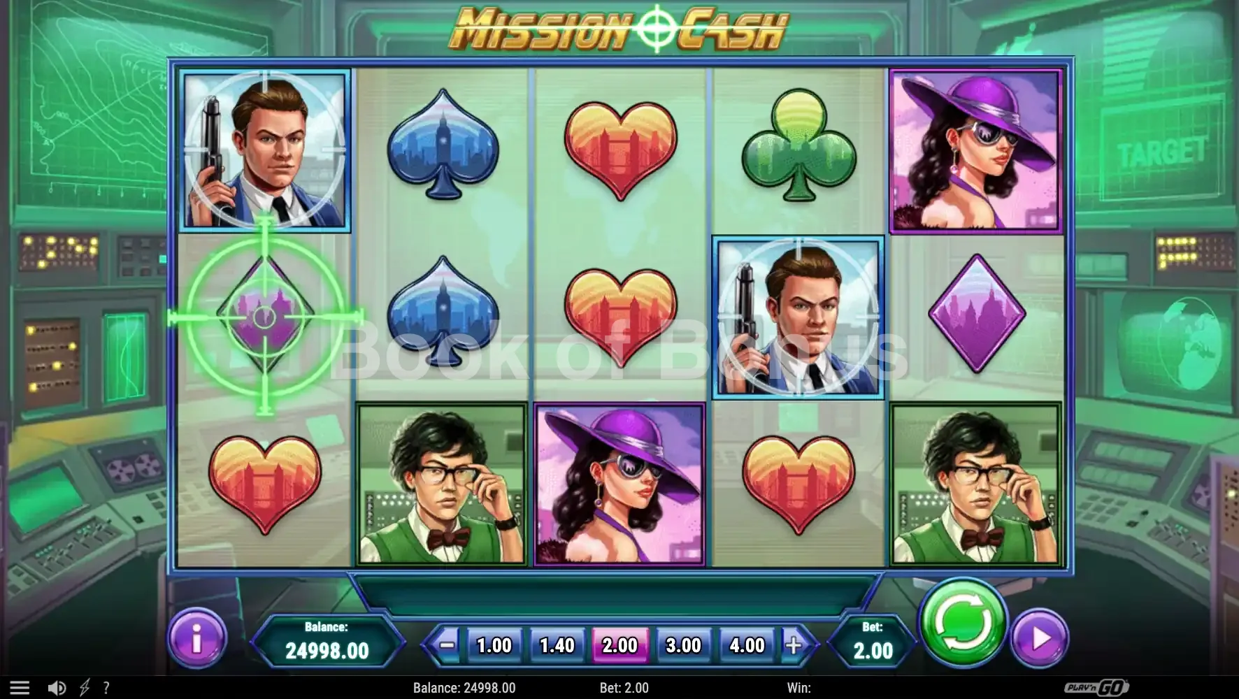 Mission Cash par Play'n GO - jeu de base et disposition des rouleaux
