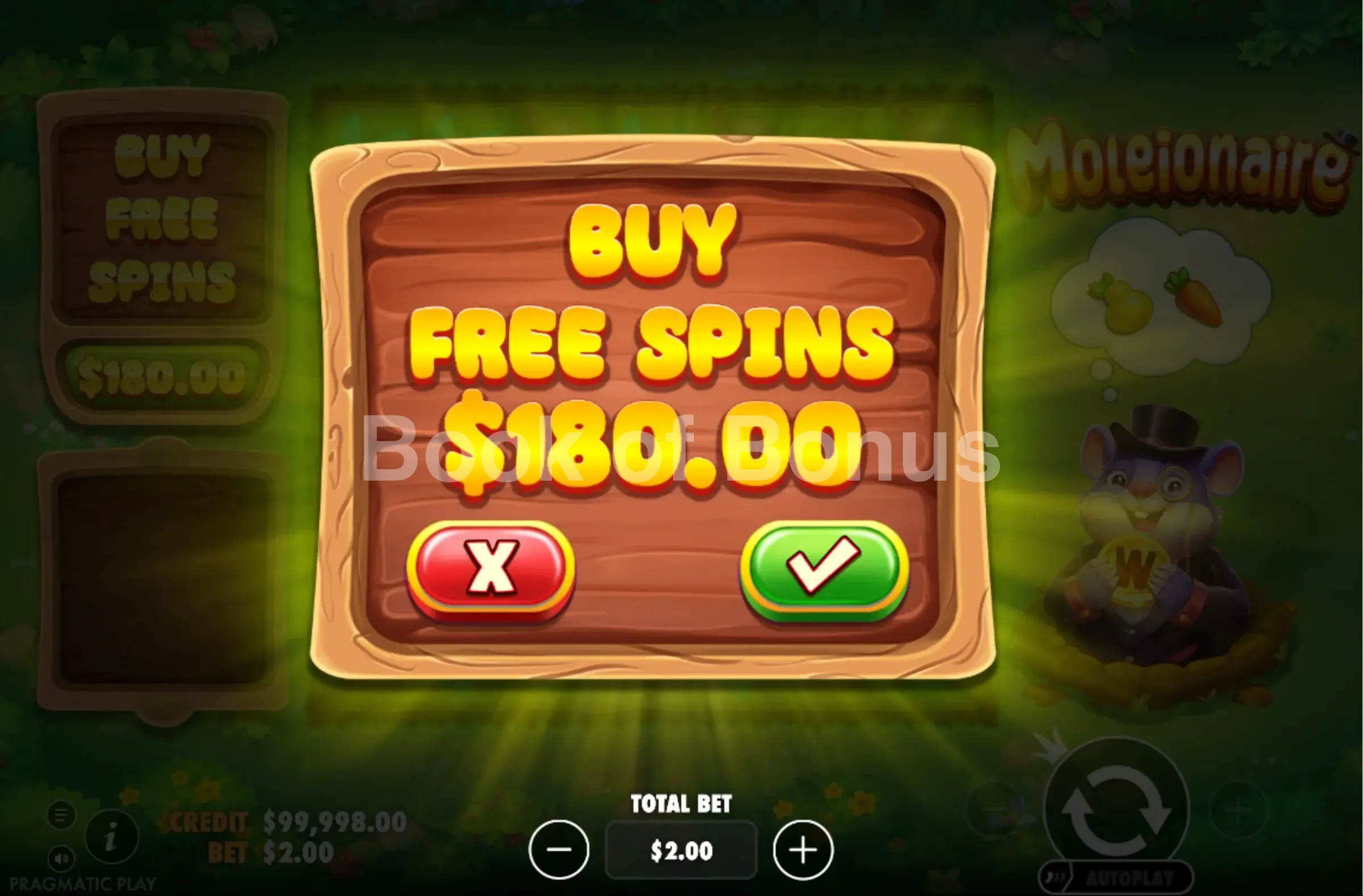Achat de bonus Moleionaire