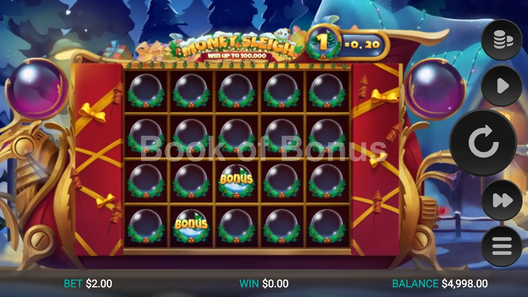 Money Sleigh par Relax Gaming - jeu de base et disposition des rouleaux