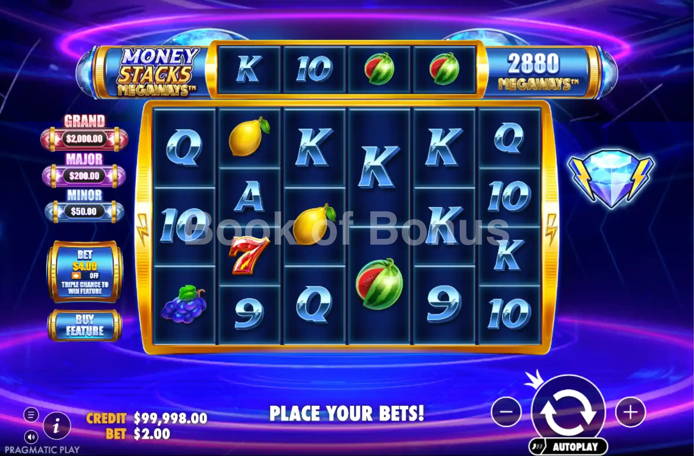 Jeu de base Money Stacks Megaways