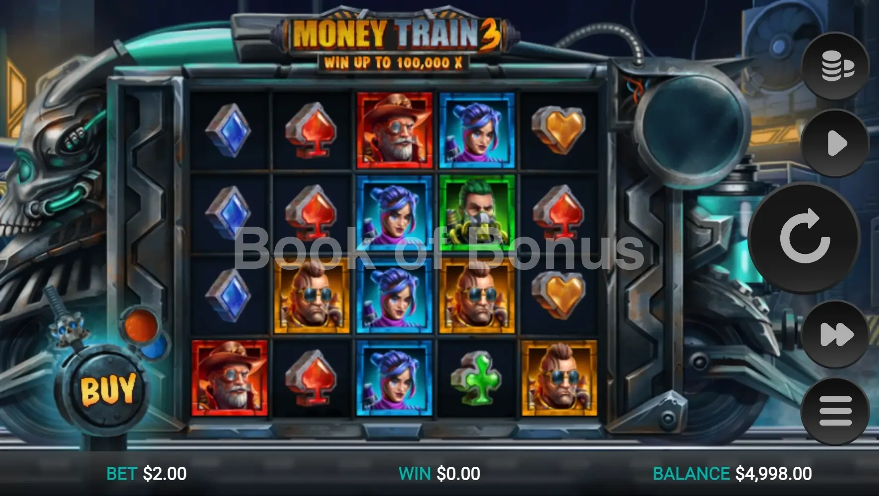 Money Train 3 par Relax Gaming - jeu de base et disposition des rouleaux