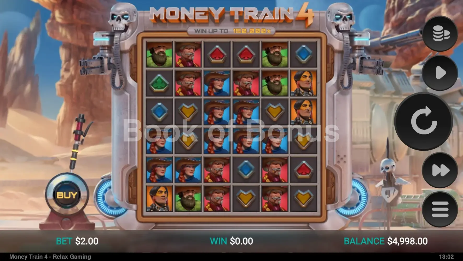 Money Train 4 par Relax Gaming - jeu de base et disposition des rouleaux