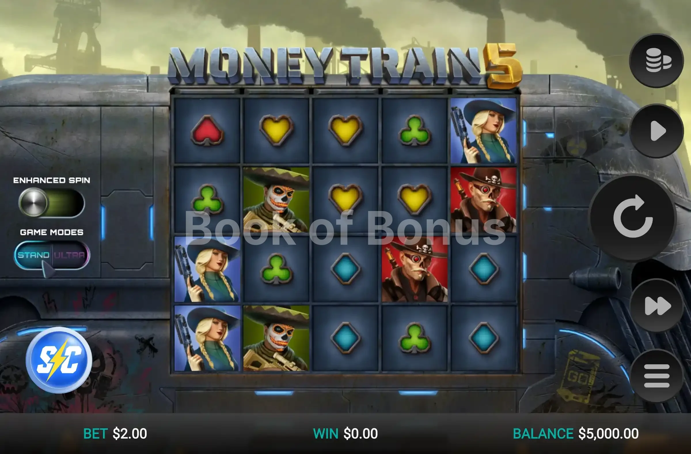 Money Train 5 par Relax Gaming - jeu de base et disposition des rouleaux