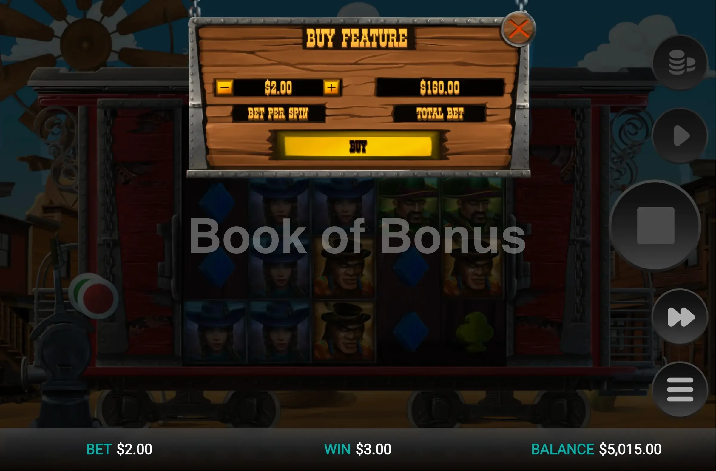 Achat de bonus Money Train