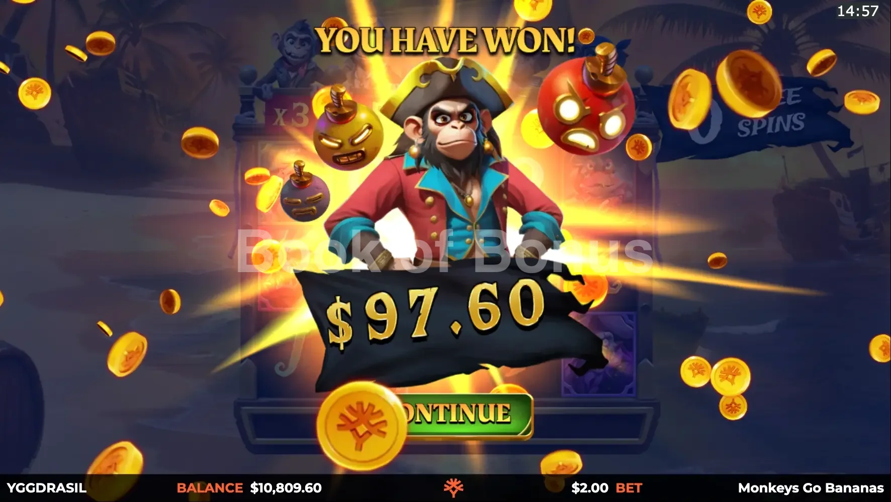 Monkeys Go Bananas MultiMax par Yggdrasil - gros gain
