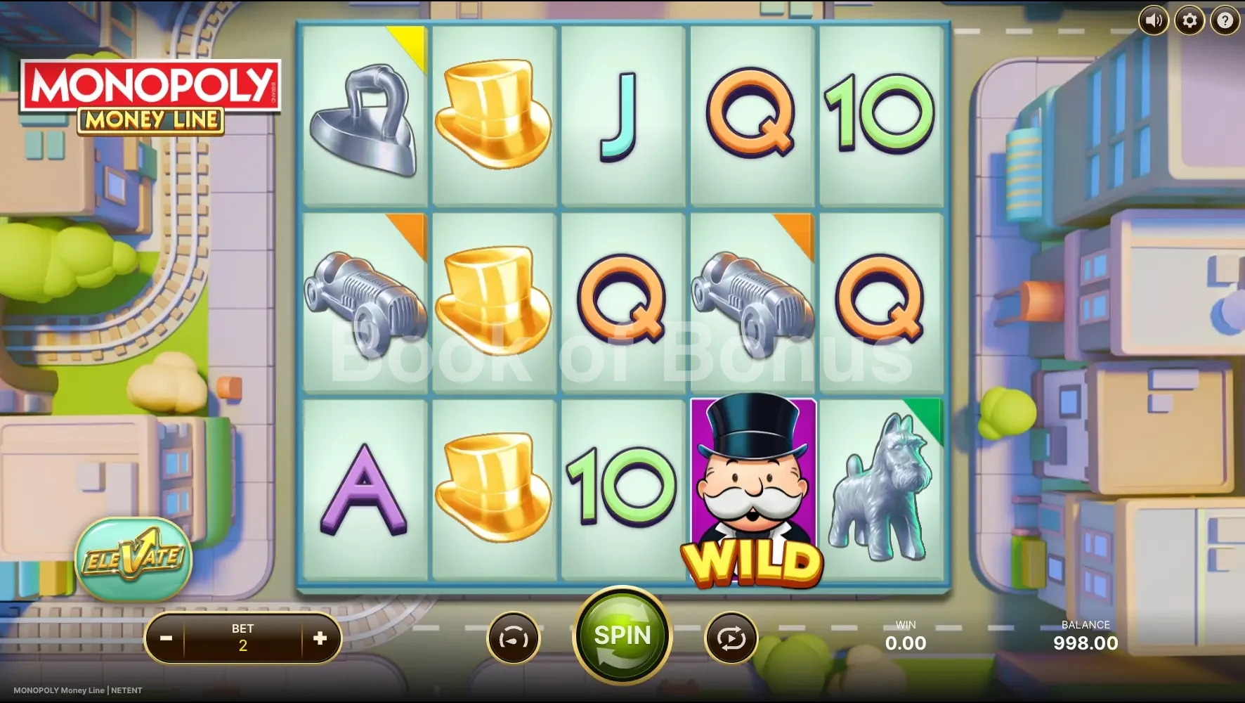 Monopoly Money Line par NetEnt - jeu de base et disposition des rouleaux