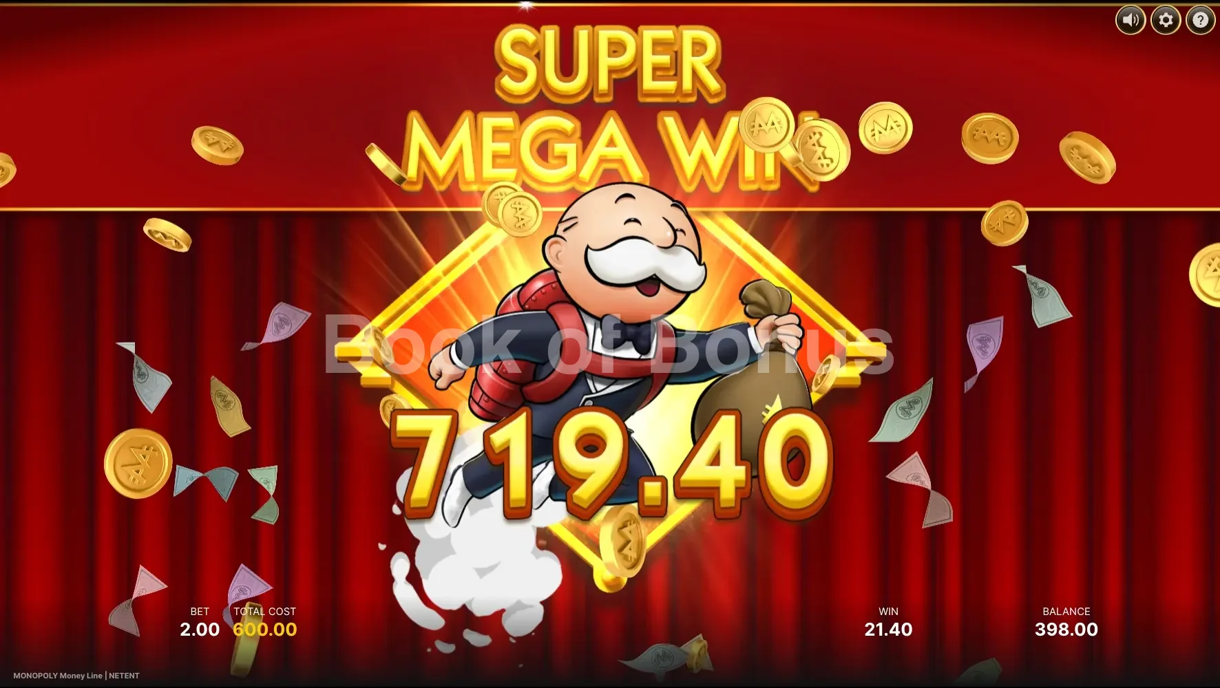 Monopoly Money Line par NetEnt - gros gain