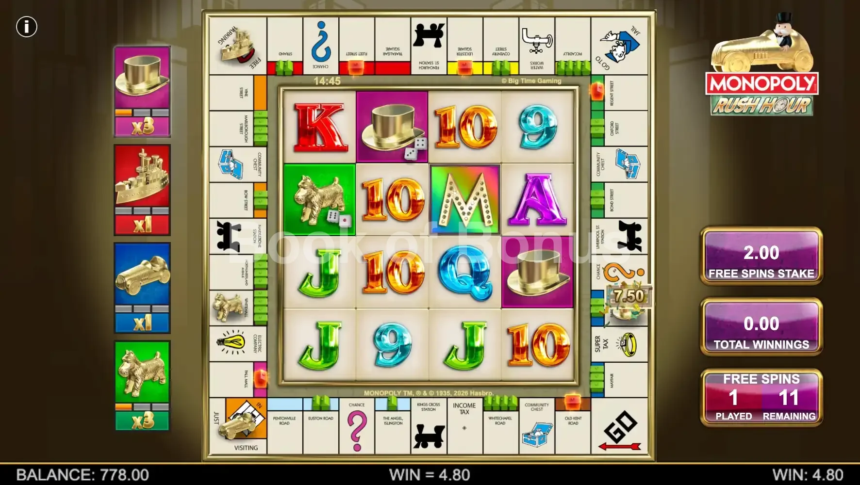 Monopoly Rush Hour par Big Time Gaming - tours gratuits