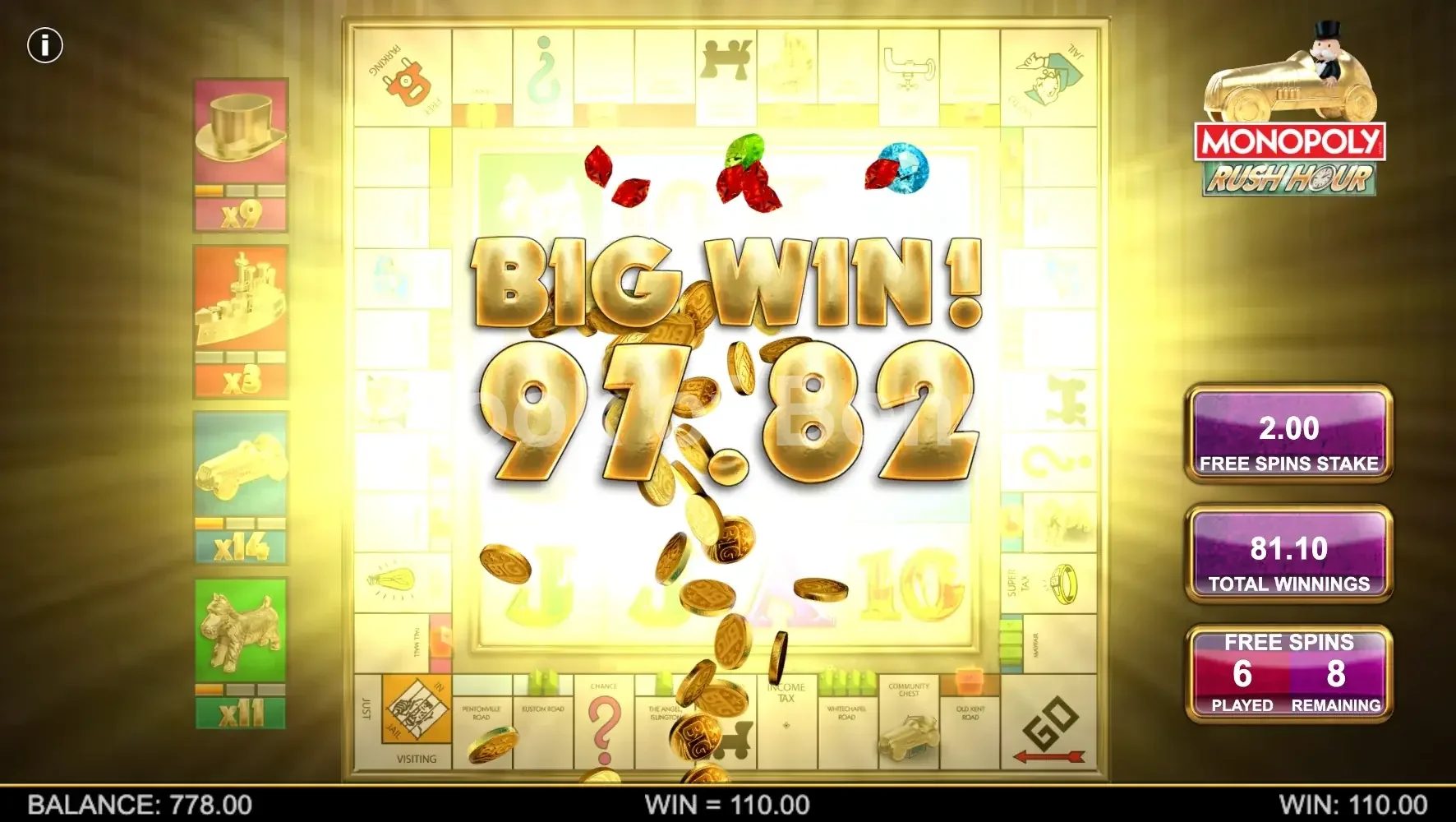 Monopoly Rush Hour par Big Time Gaming - gros gain