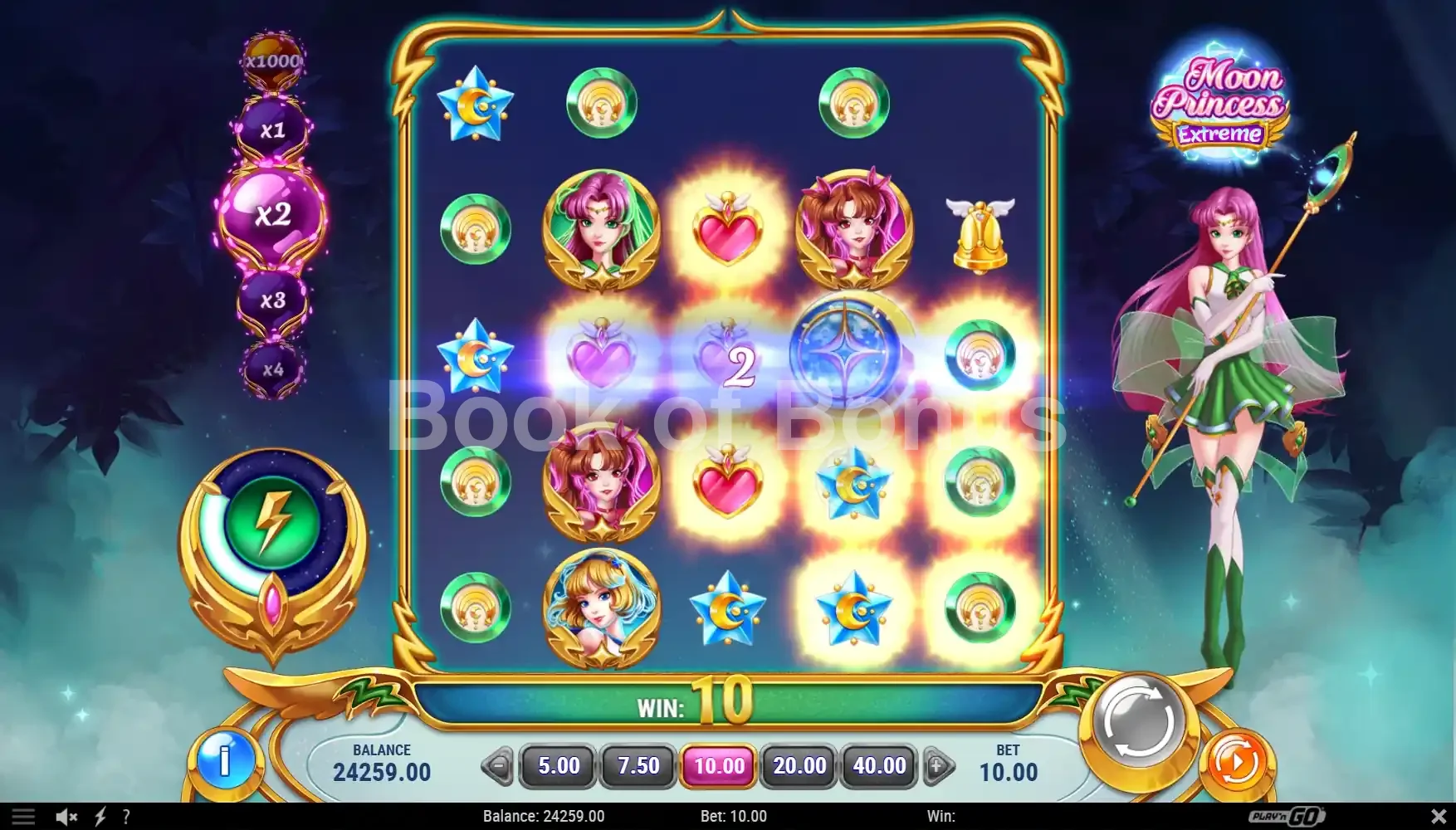 Moon Princess Extreme par Play'n GO - spin result
