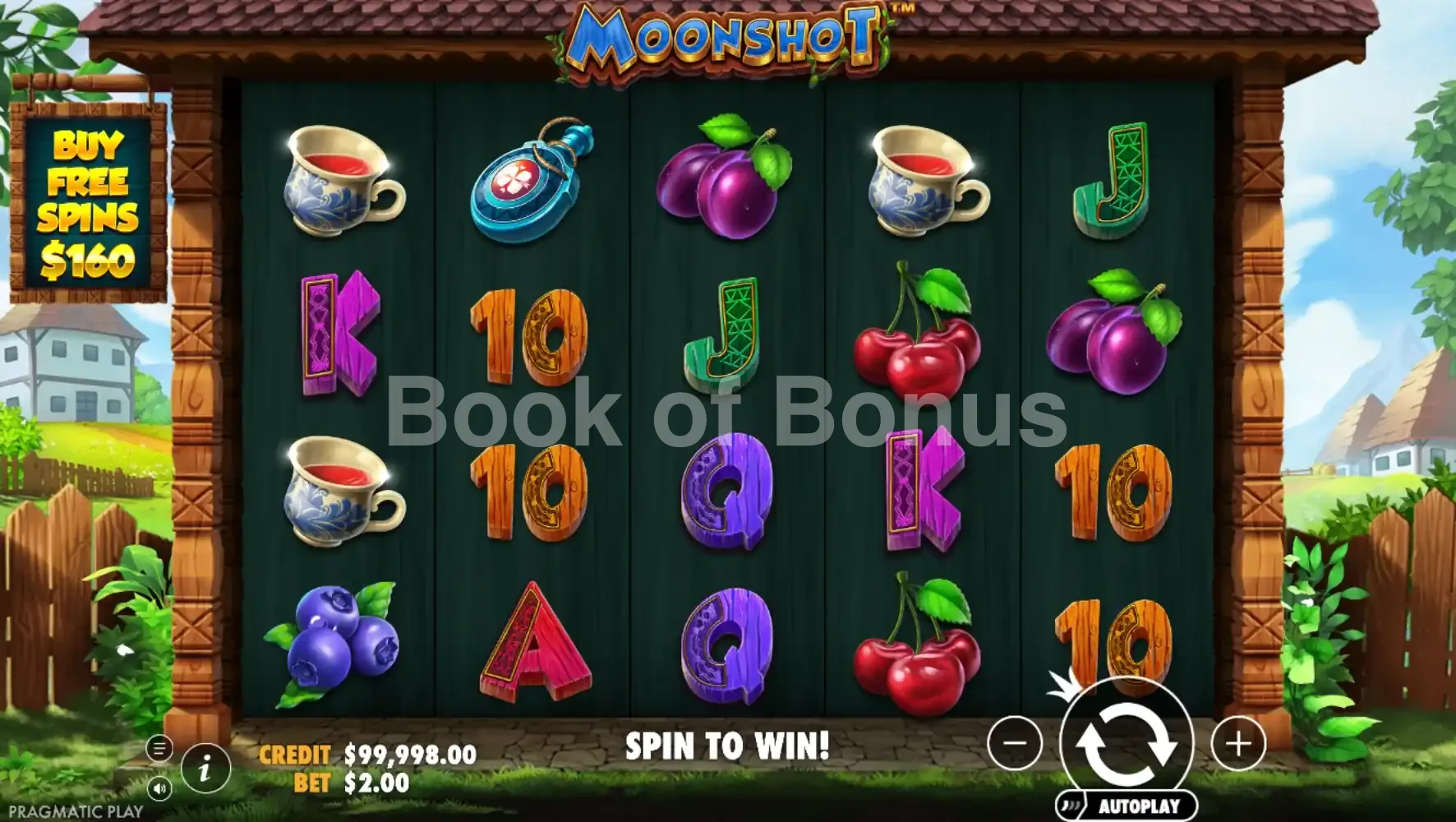 Moonshot par Pragmatic Play - jeu de base et disposition des rouleaux
