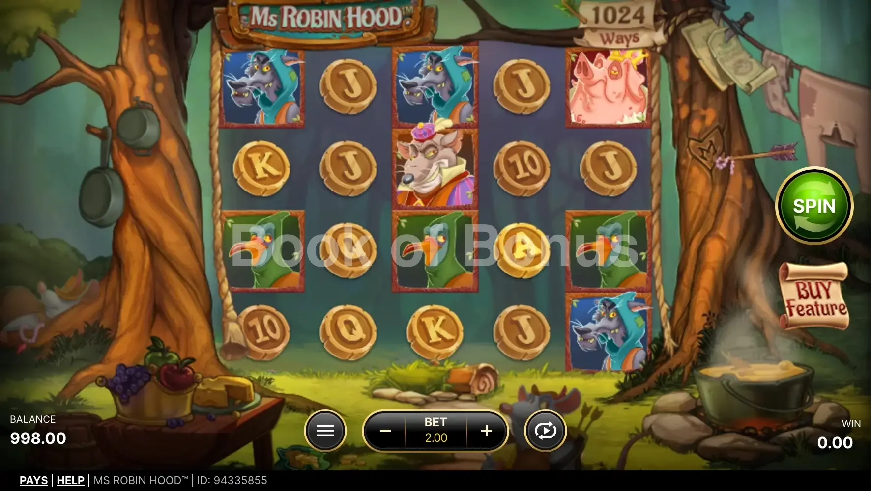 Ms Robin Hood par NetEnt - jeu de base et disposition des rouleaux