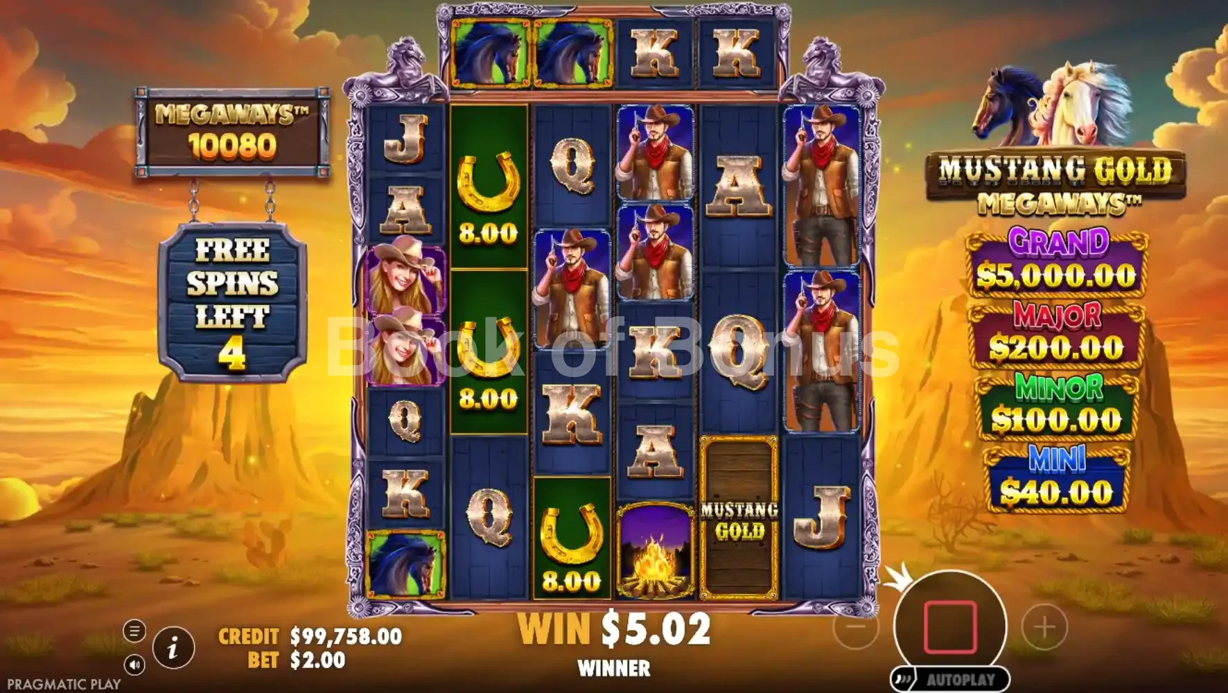 Mustang Gold Megaways par Pragmatic Play - tours gratuits