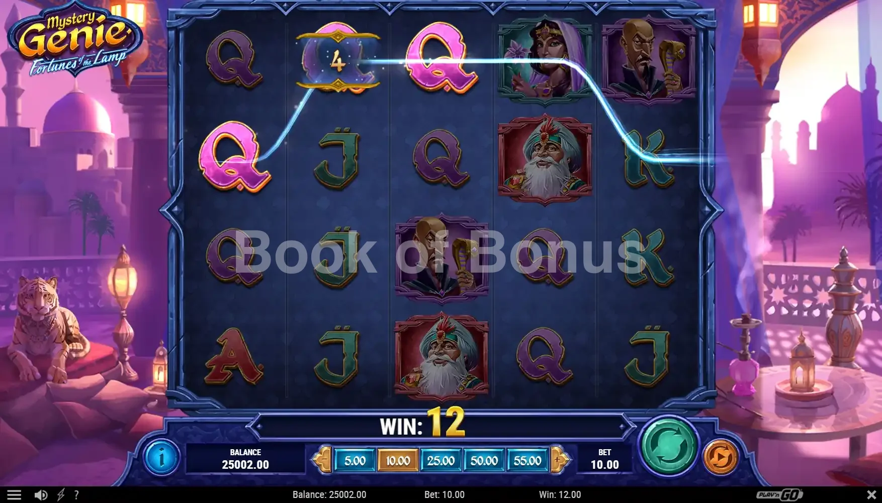 Mystery Genie Fortunes of the Lamp par Play'n GO - spin result