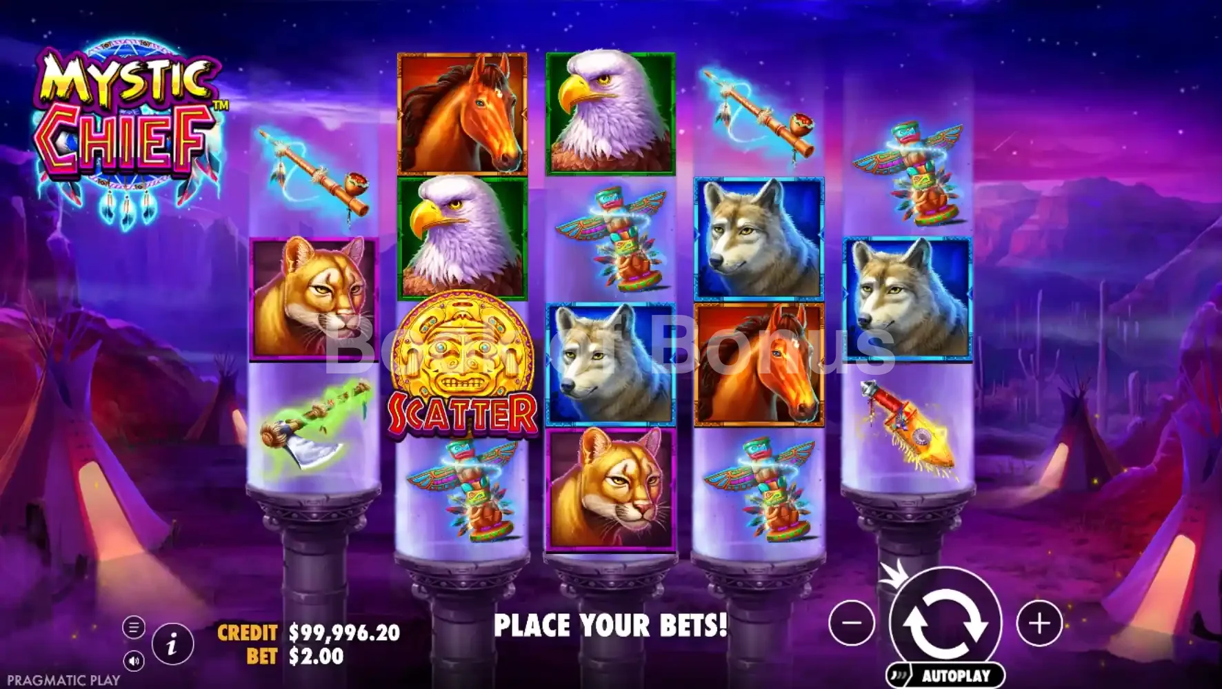 Mystic Chief par Pragmatic Play - base game 2