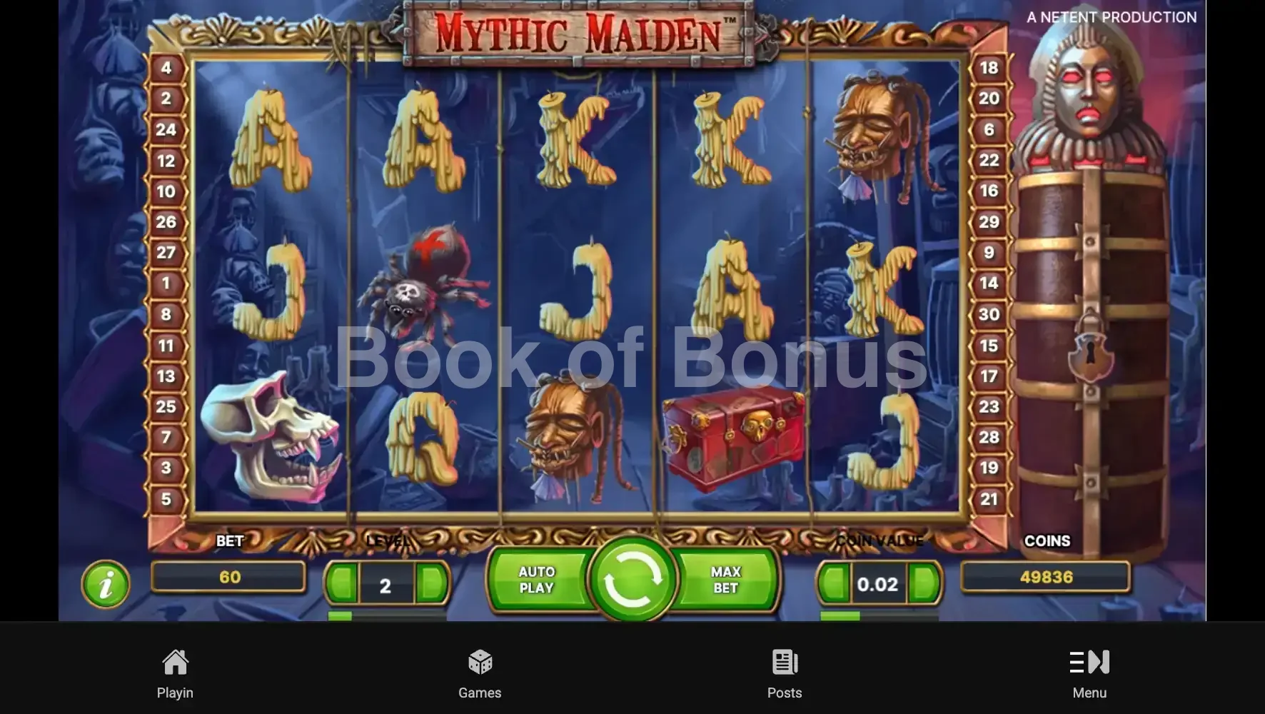 Mythic Maiden par NetEnt - base game 2