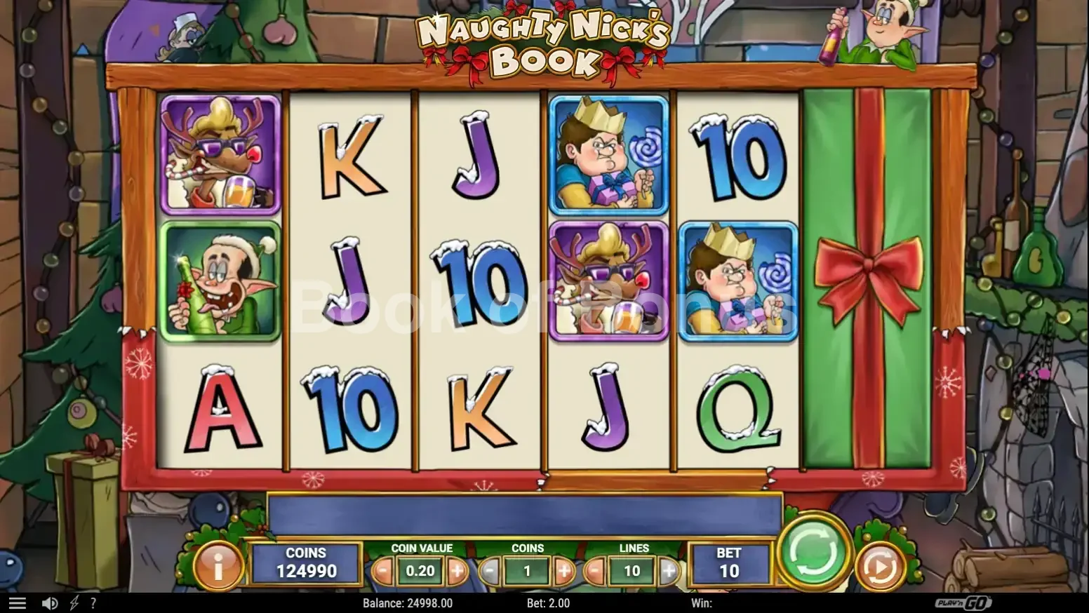 Naughty Nick's Book par Play'n GO - jeu de base et disposition des rouleaux