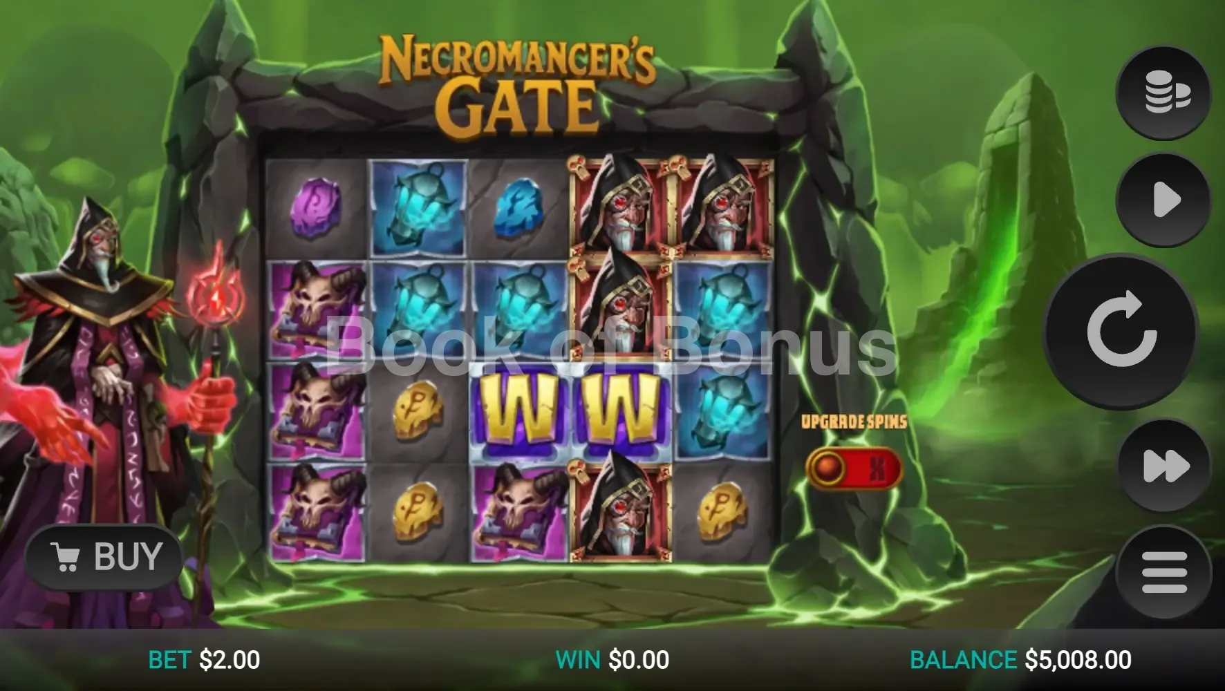 Necromancer’s Gate par Relax Gaming - jeu de base et disposition des rouleaux