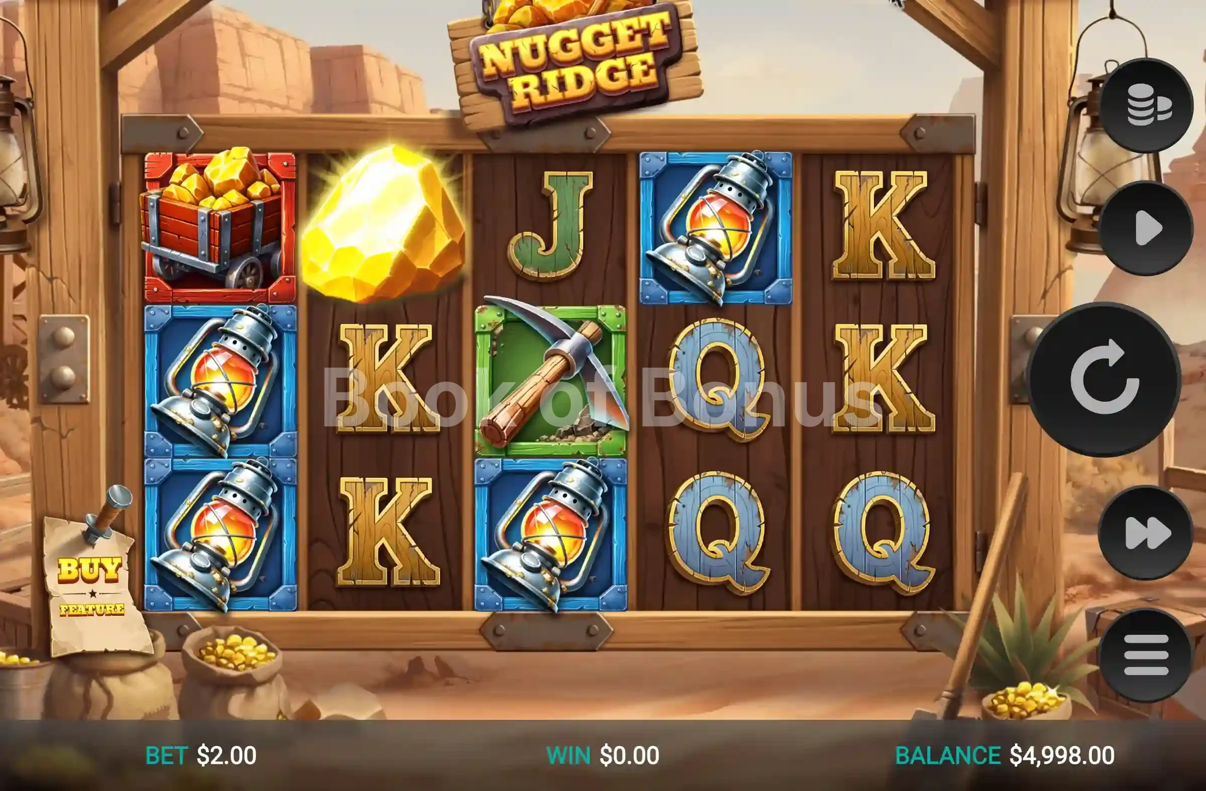 Nugget Ridge par Relax Gaming - jeu de base et disposition des rouleaux