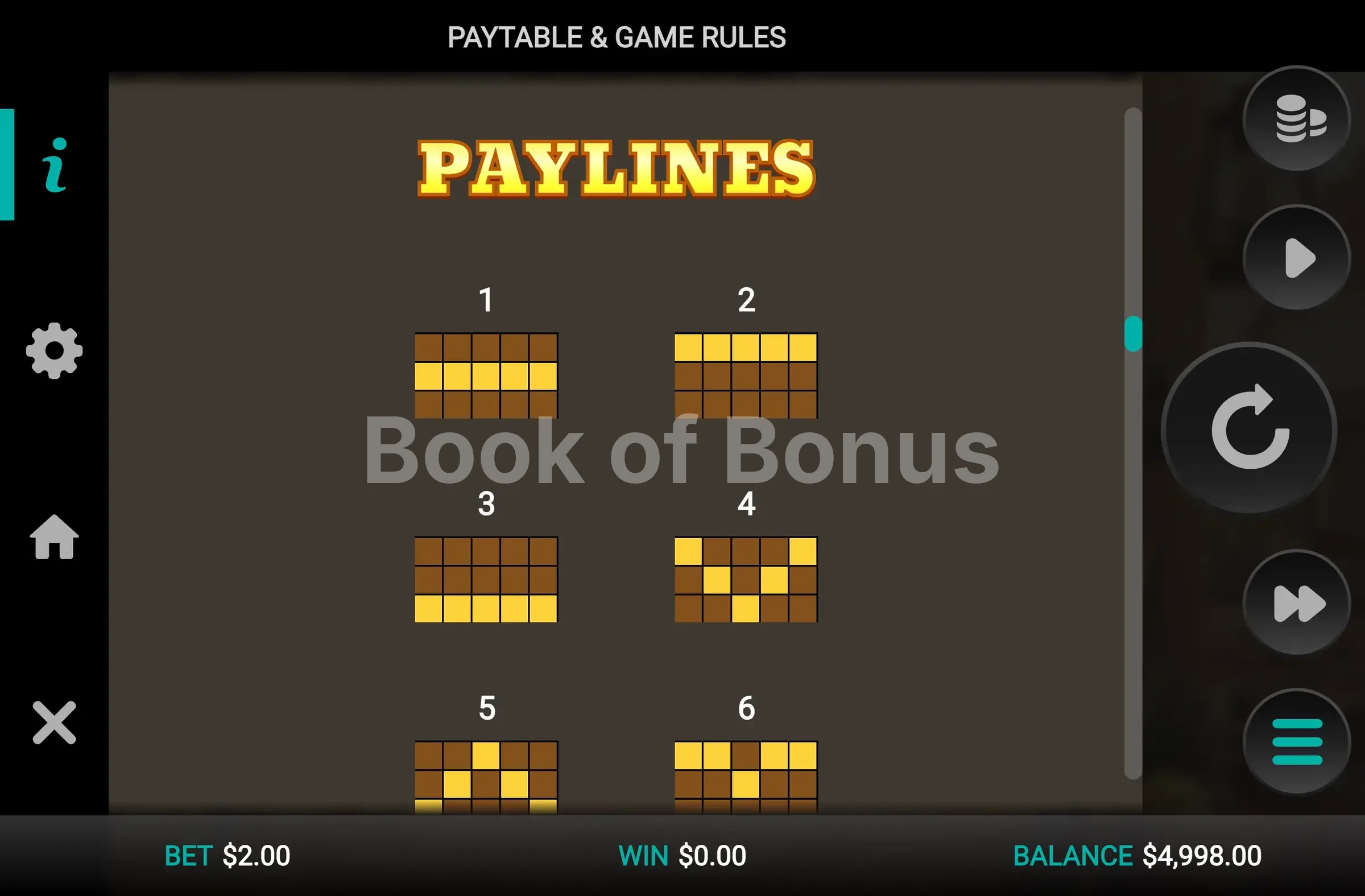 Nugget Ridge par Relax Gaming - paylines