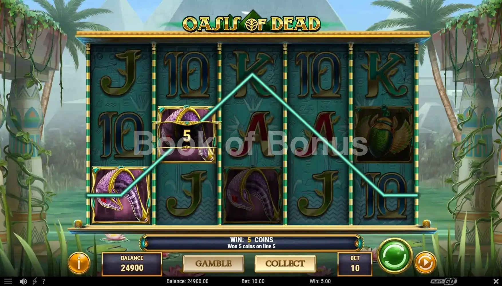 Oasis of Dead par Play'n GO - spin result