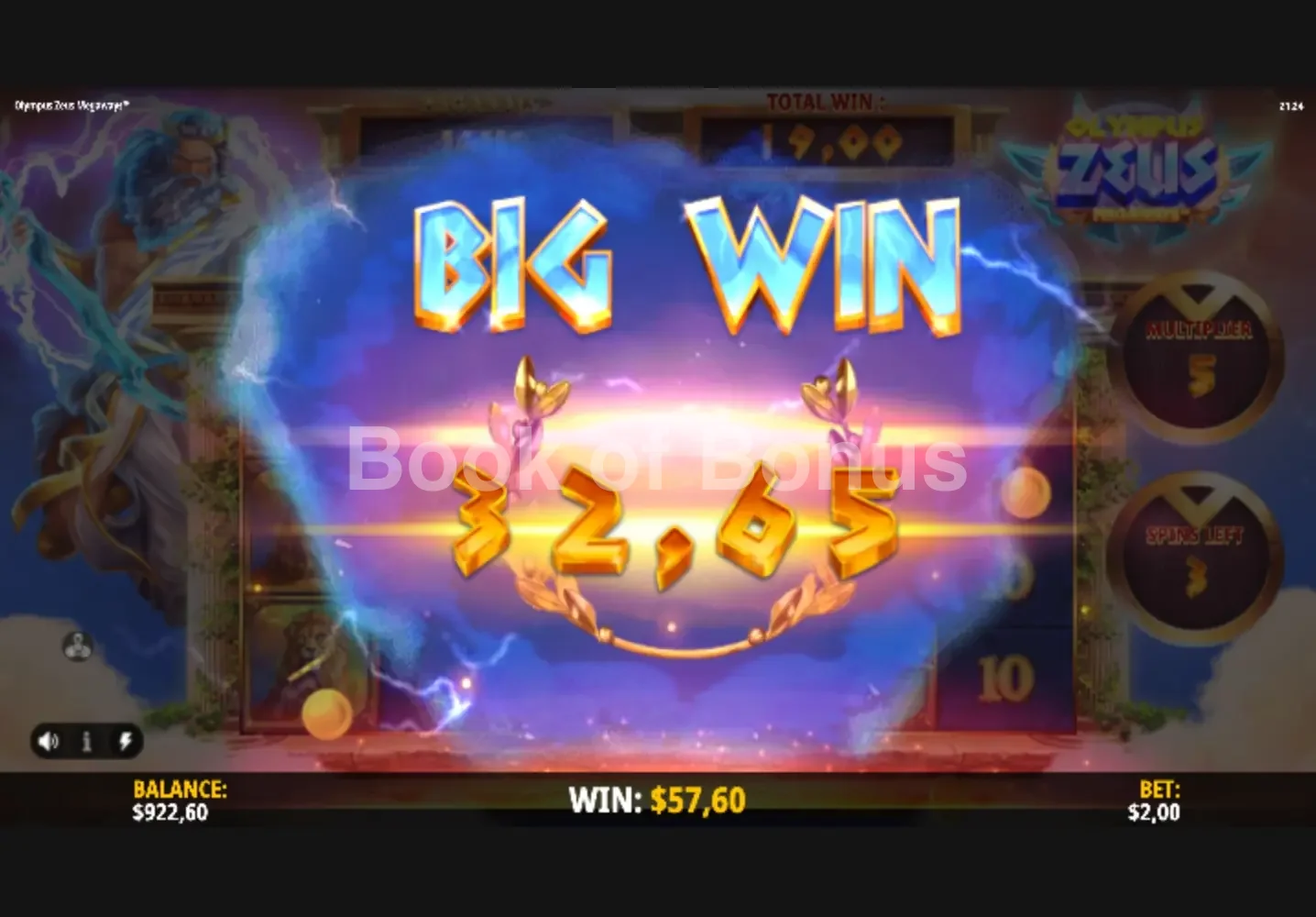 Olympus Zeus Megaways par iSoftBet - gros gain
