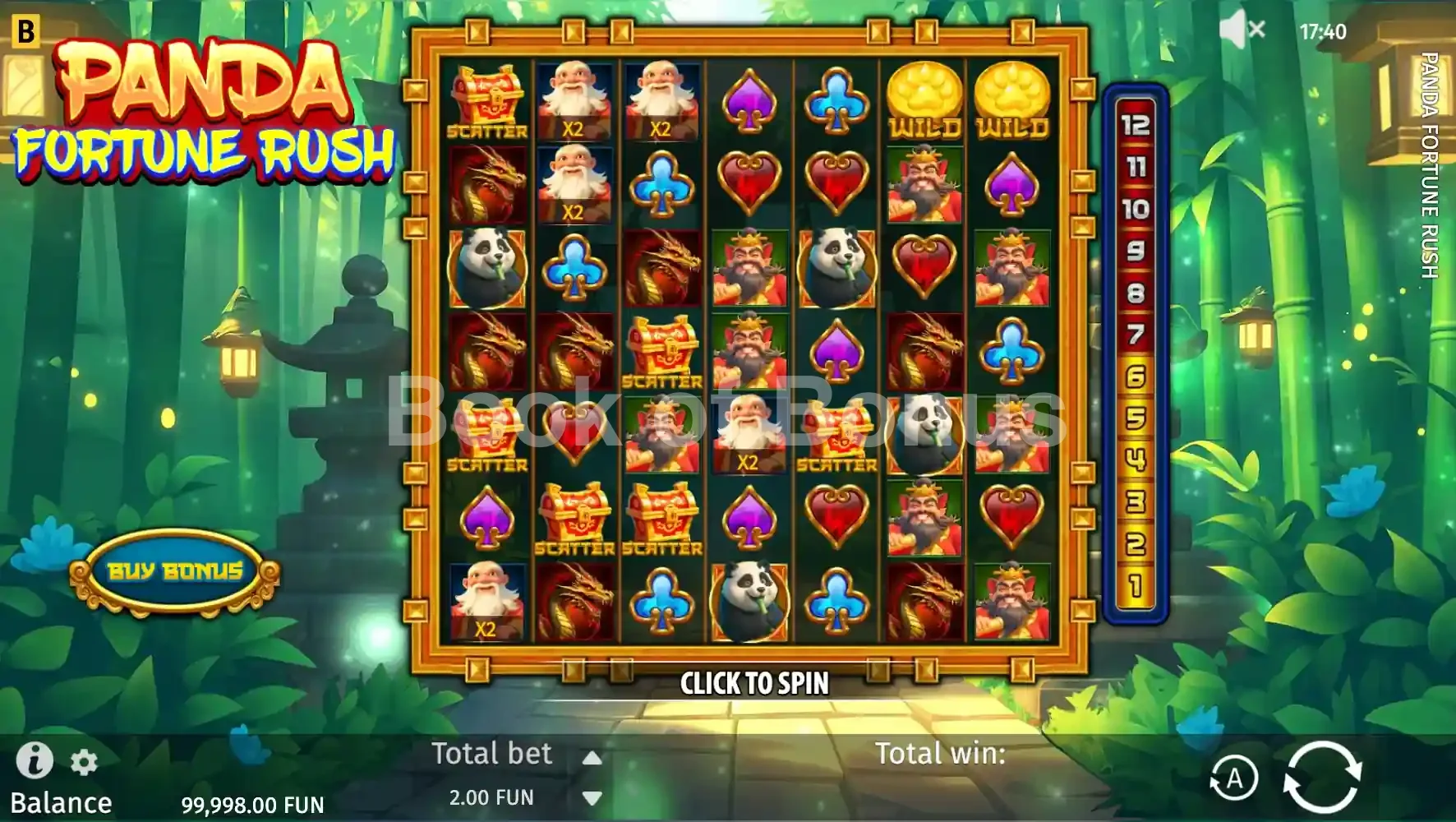 Jeu de base Panda Fortune Rush