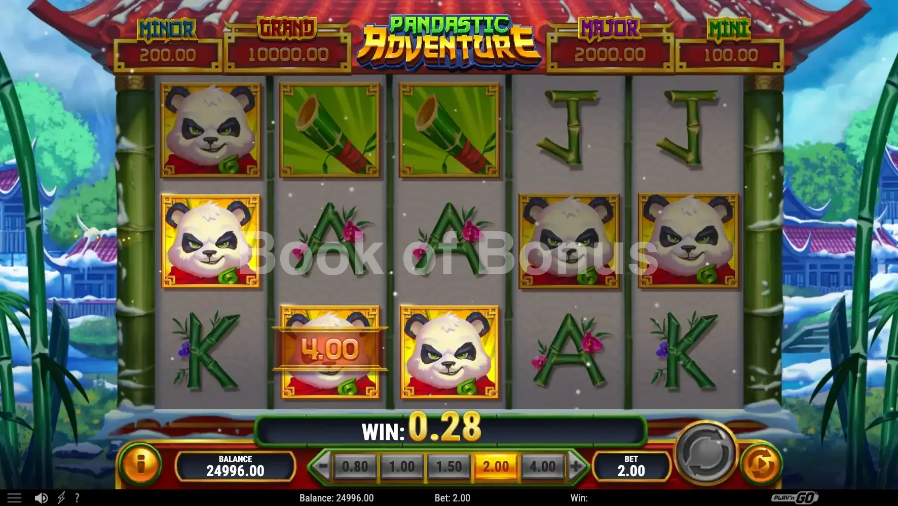Grille en jeu Pandastic Adventure