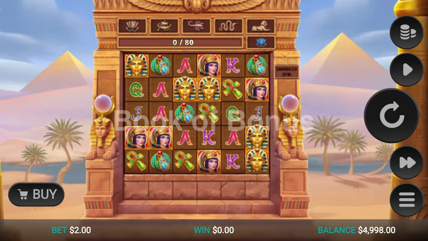 Pharaoh’s Last Wish par Relax Gaming - jeu de base et disposition des rouleaux