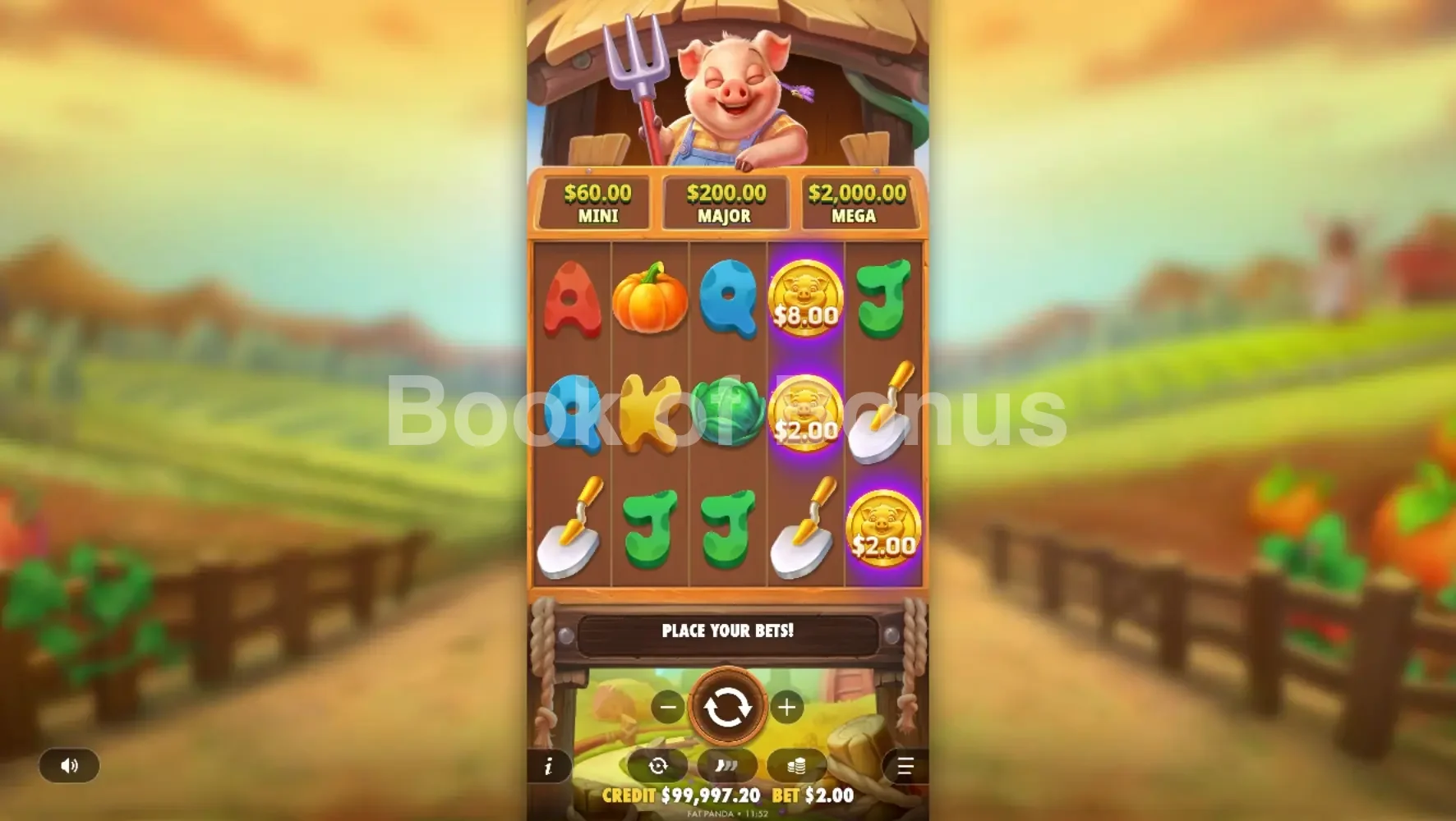 Pig Farm par Pragmatic Play - jeu de base et disposition des rouleaux