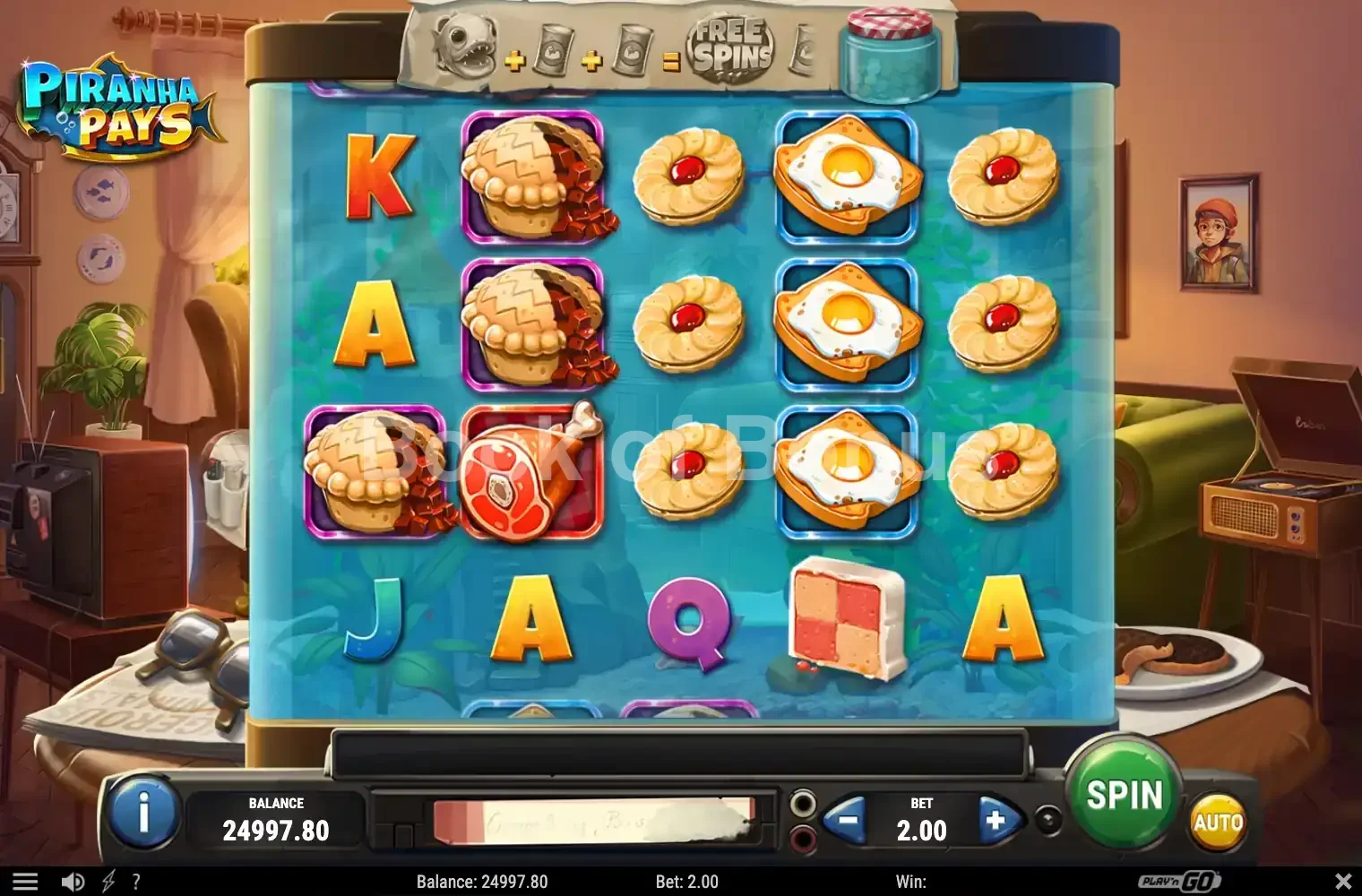Piranha Pays par Play'n GO - jeu de base et disposition des rouleaux