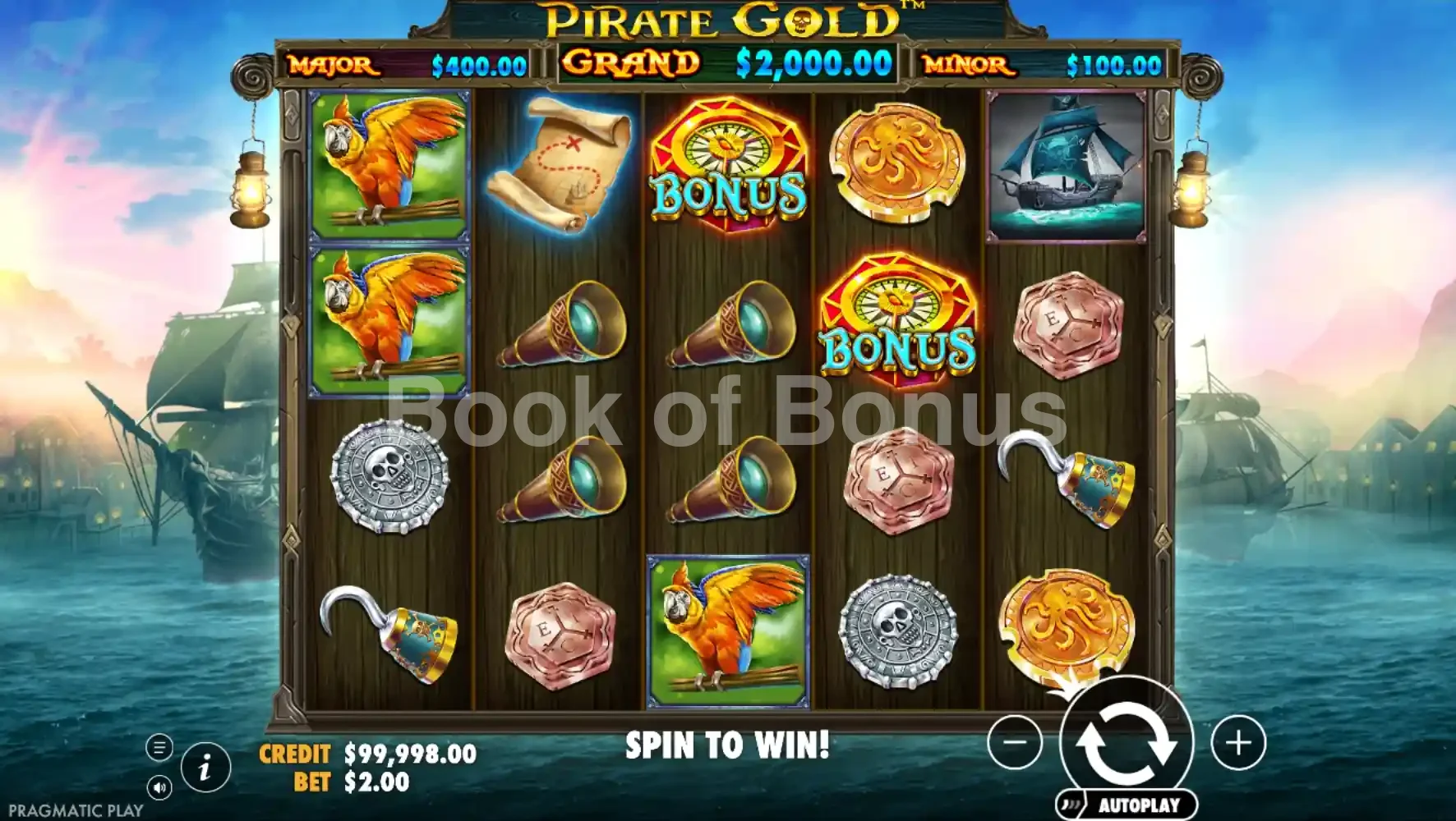 Pirate Gold par Pragmatic Play - jeu de base et disposition des rouleaux