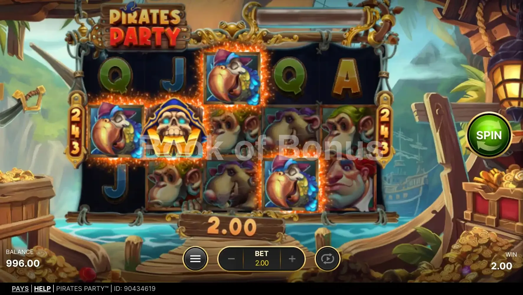 Pirates Party par NetEnt - base game 2