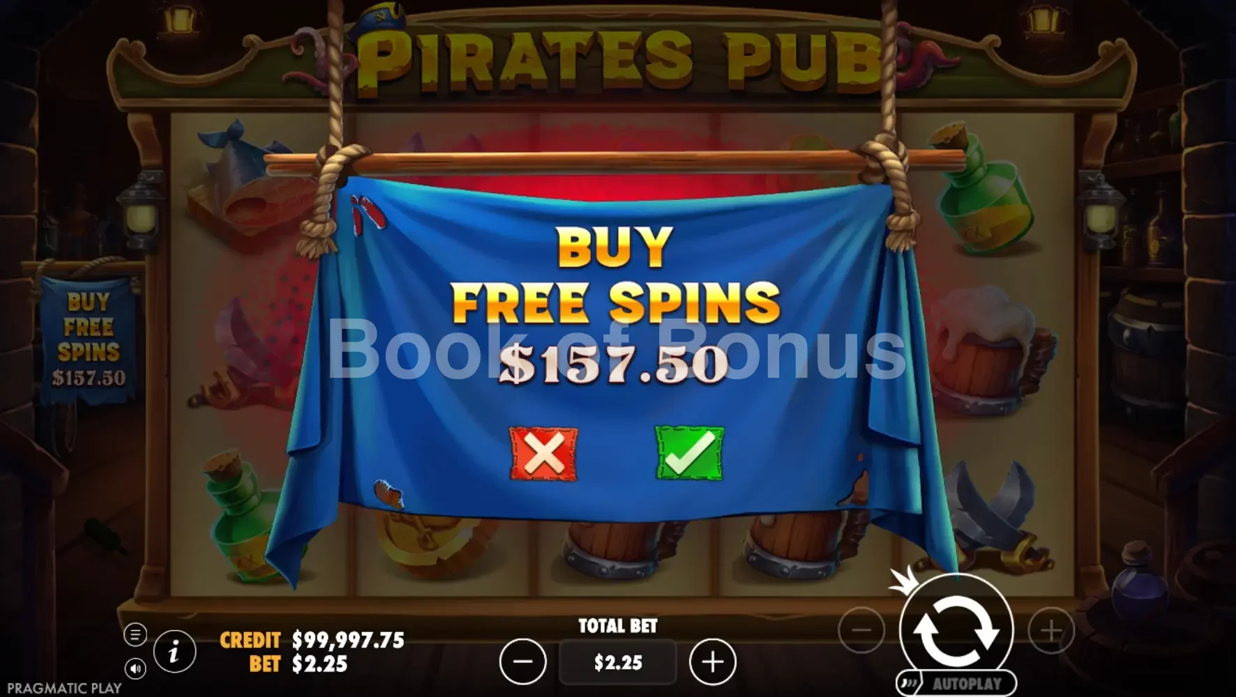 Achat de bonus Pirates Pub