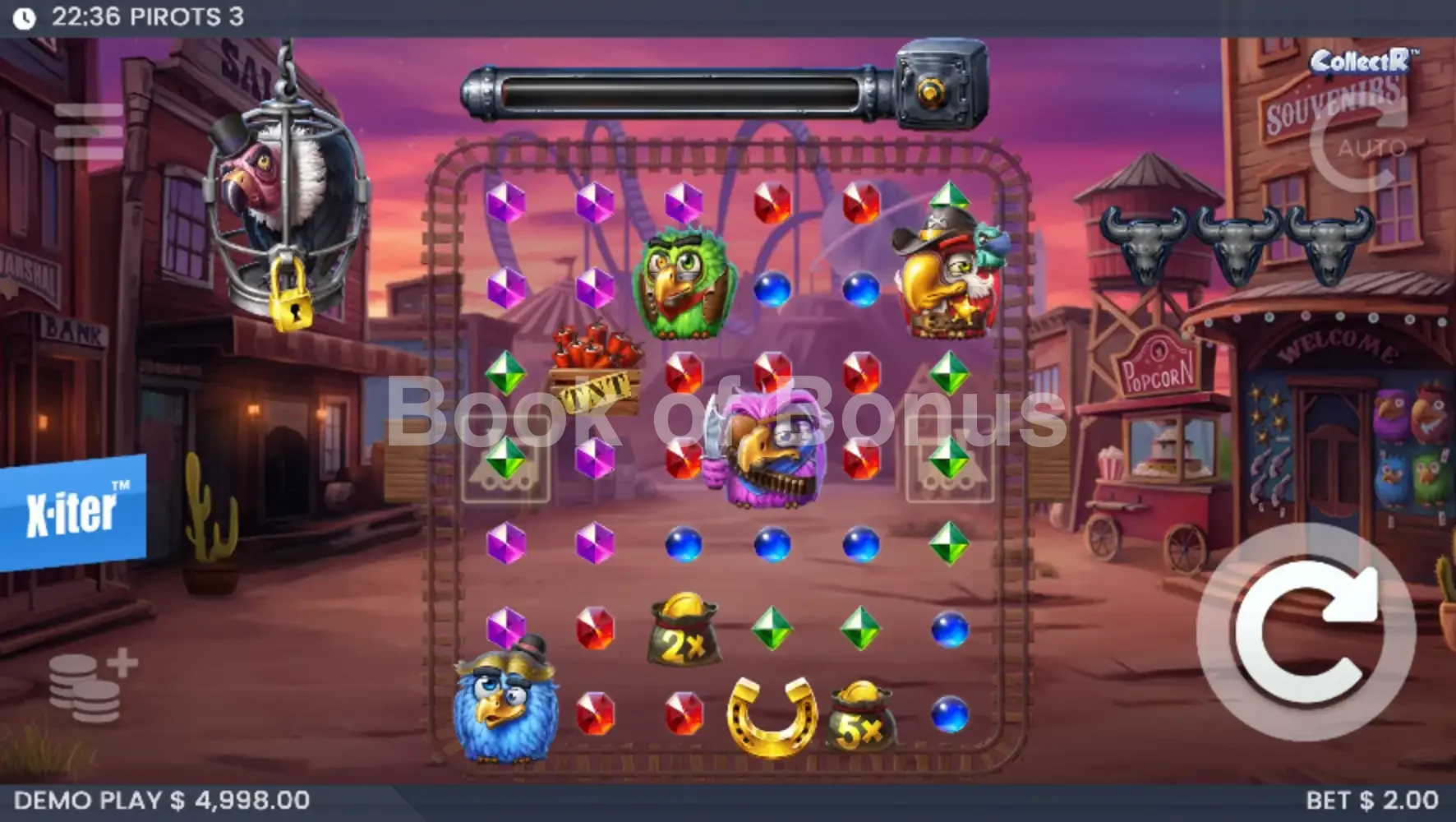 Pirots 3 par ELK Studios - jeu de base et disposition des rouleaux