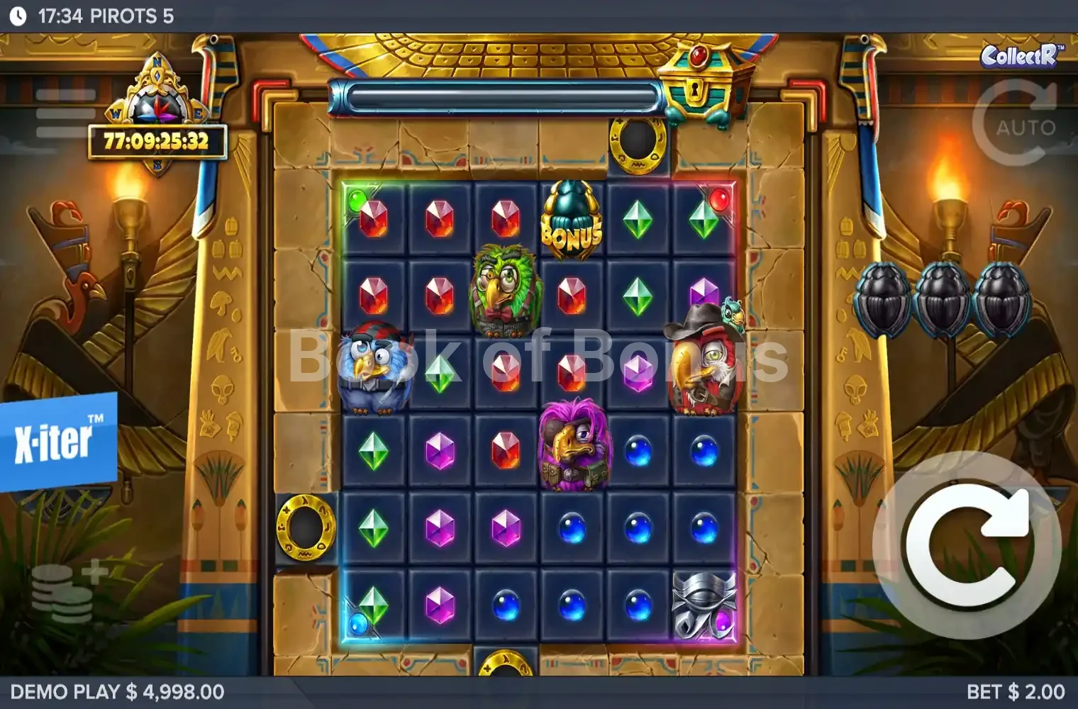 Pirots 5 par ELK Studios - jeu de base et disposition des rouleaux