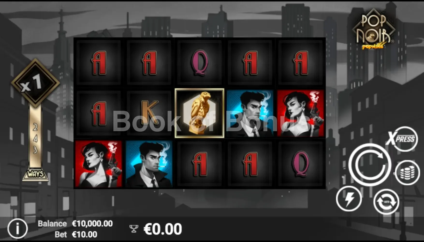 PopNoir par Avatar UX - jeu de base et disposition des rouleaux