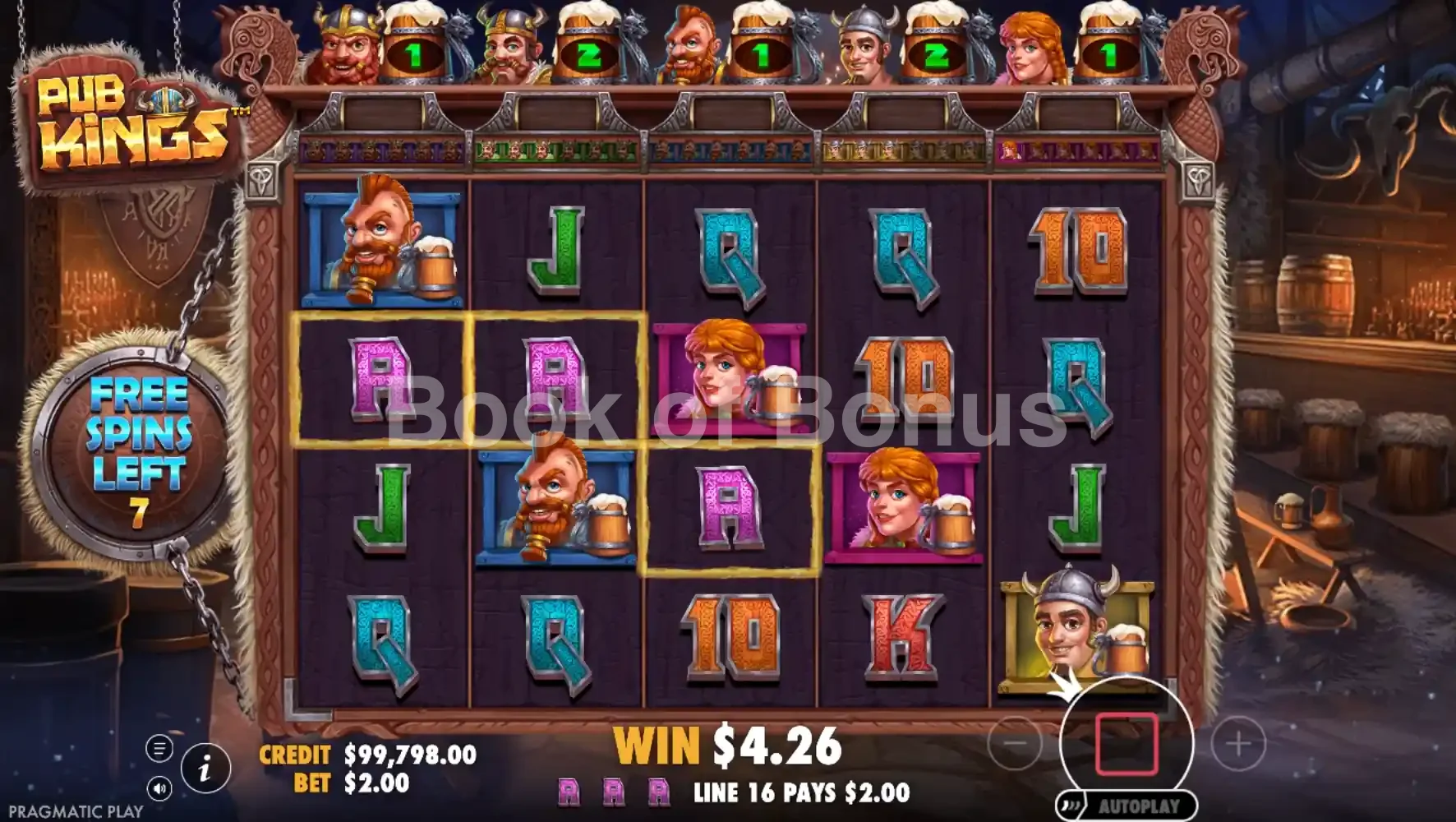 Pub Kings par Pragmatic Play - tours gratuits