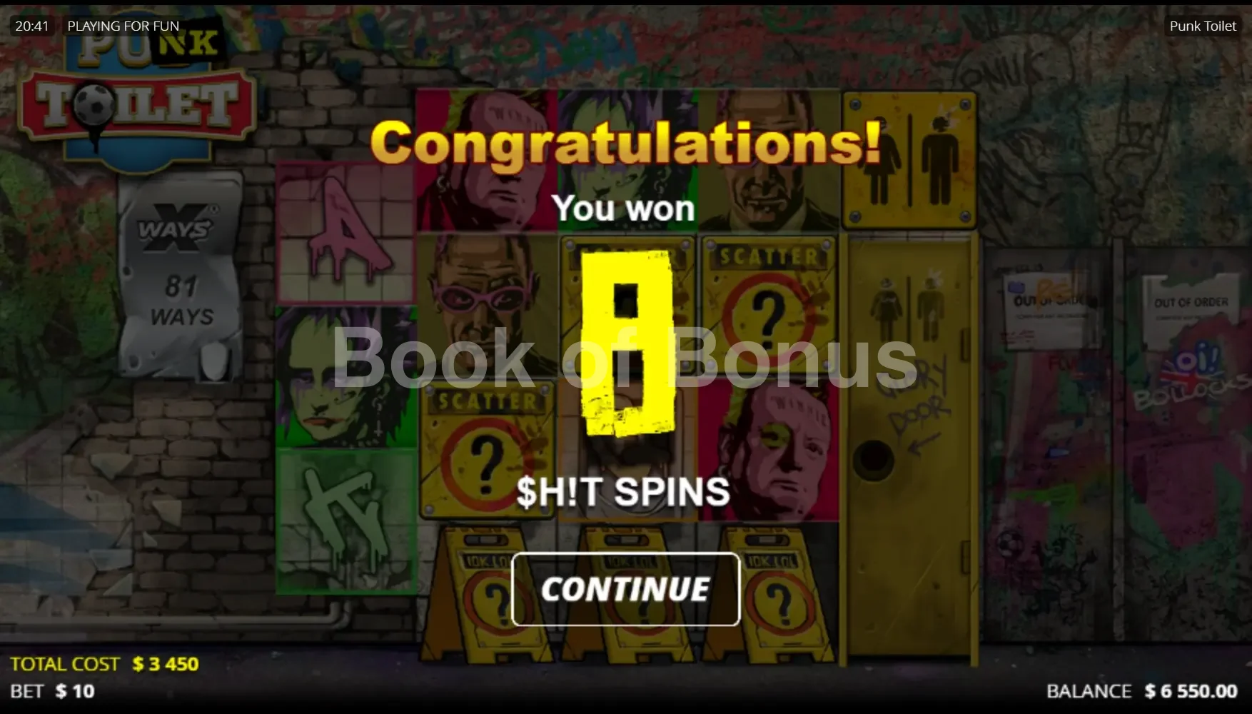 Punk Toilet par Nolimit City - tours gratuits
