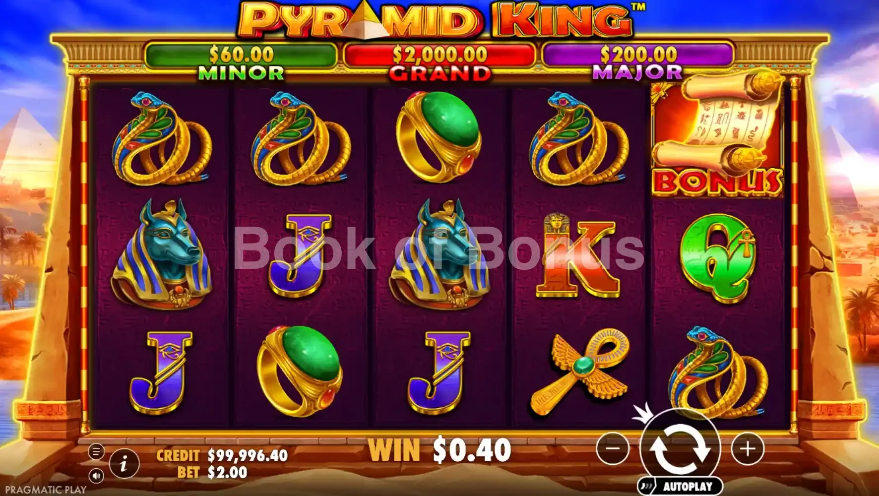 Pyramid King par Pragmatic Play - base game 2